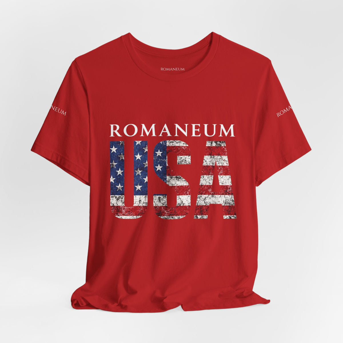 Romaneum USA Flag T‑Shirt — Patriotic American Graphic Tee