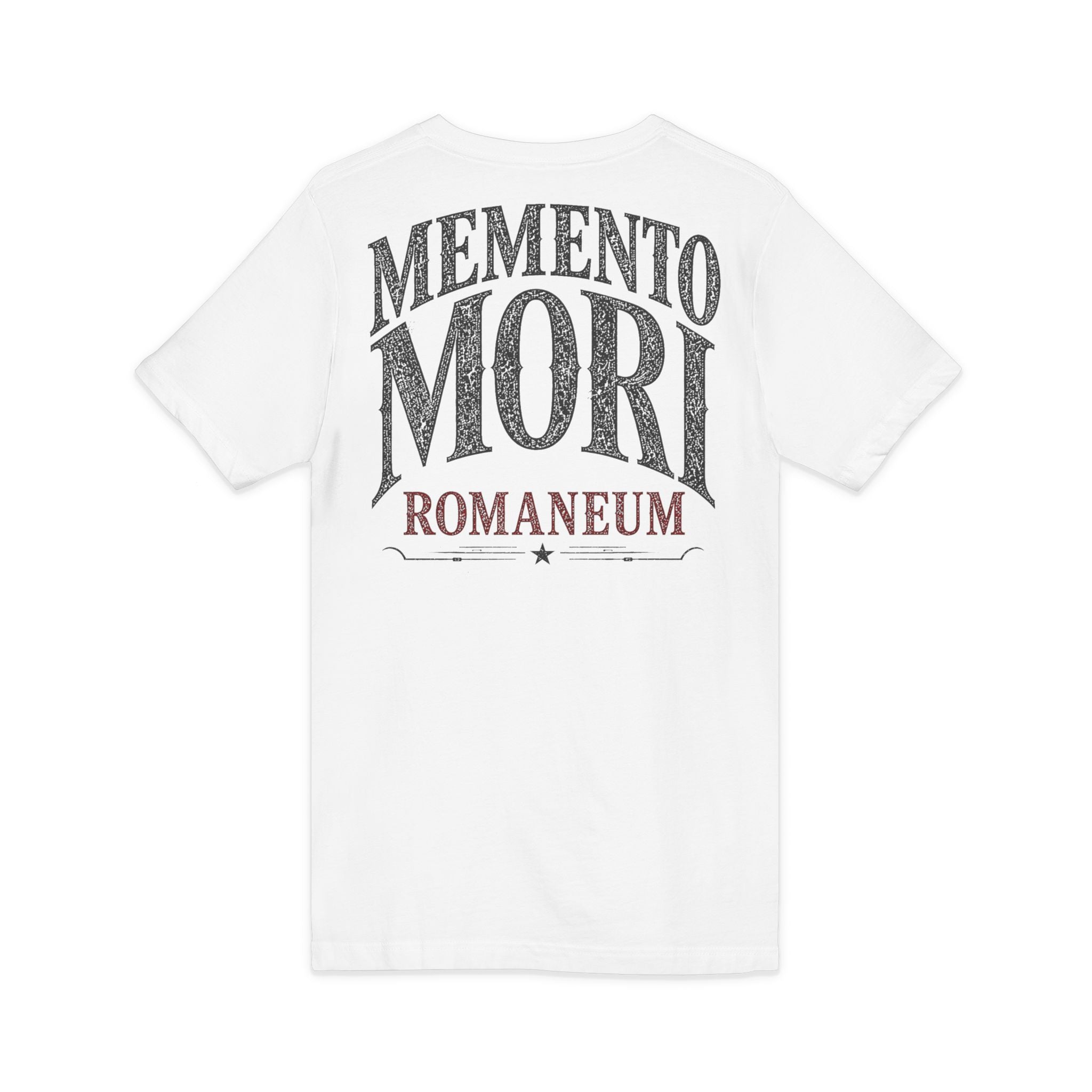 Memento Mori V-Neck Tee — Romaneum Skull Graphic Shirt
