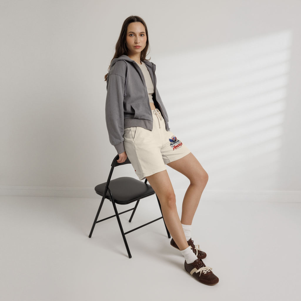 Patriotic Eagle Sweat Shorts — 'Land of the Free' Graphic Cotton Fleece Shorts
