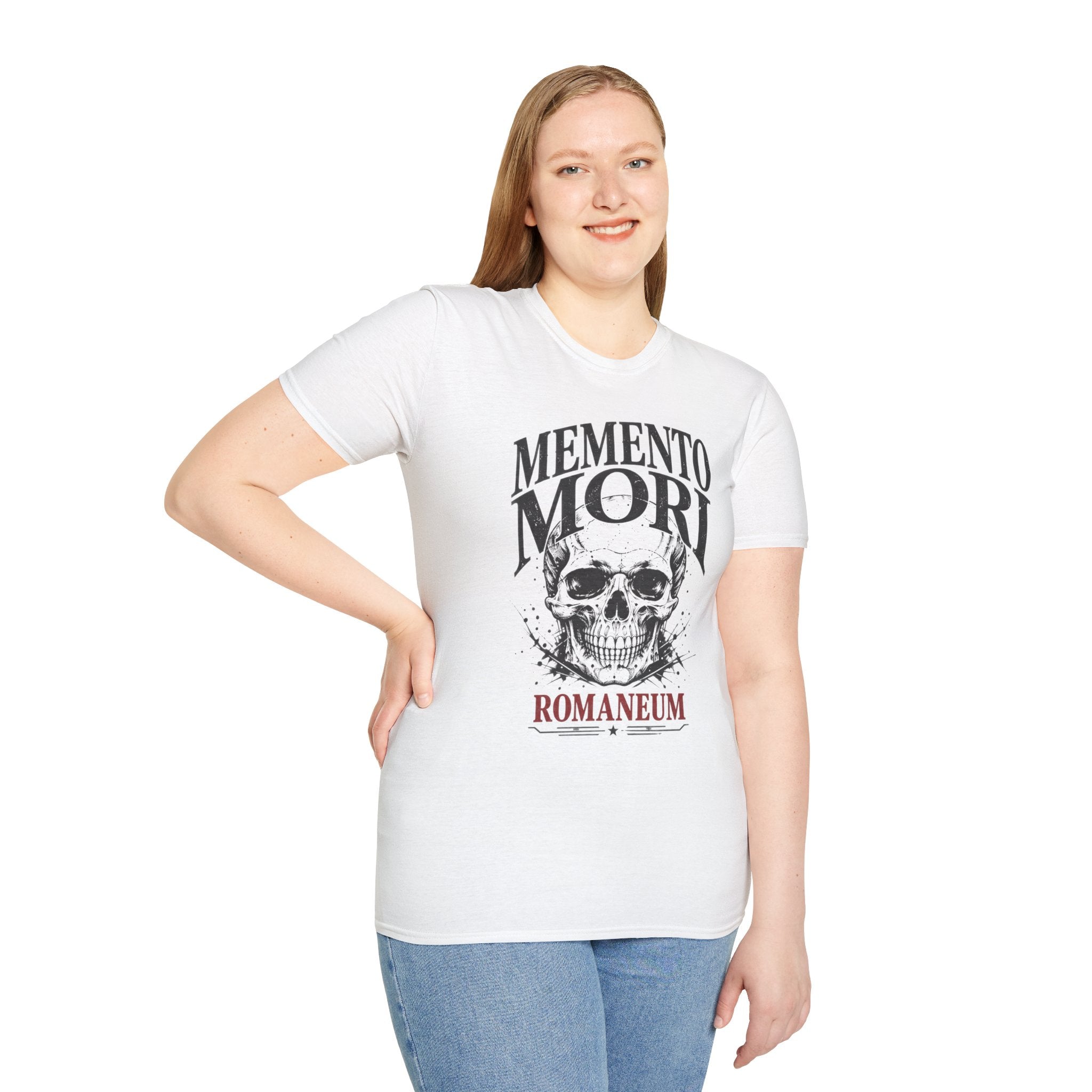 Memento Mori Skull T-Shirt — Gothic Reminder Tee with Romaneum Skull Design