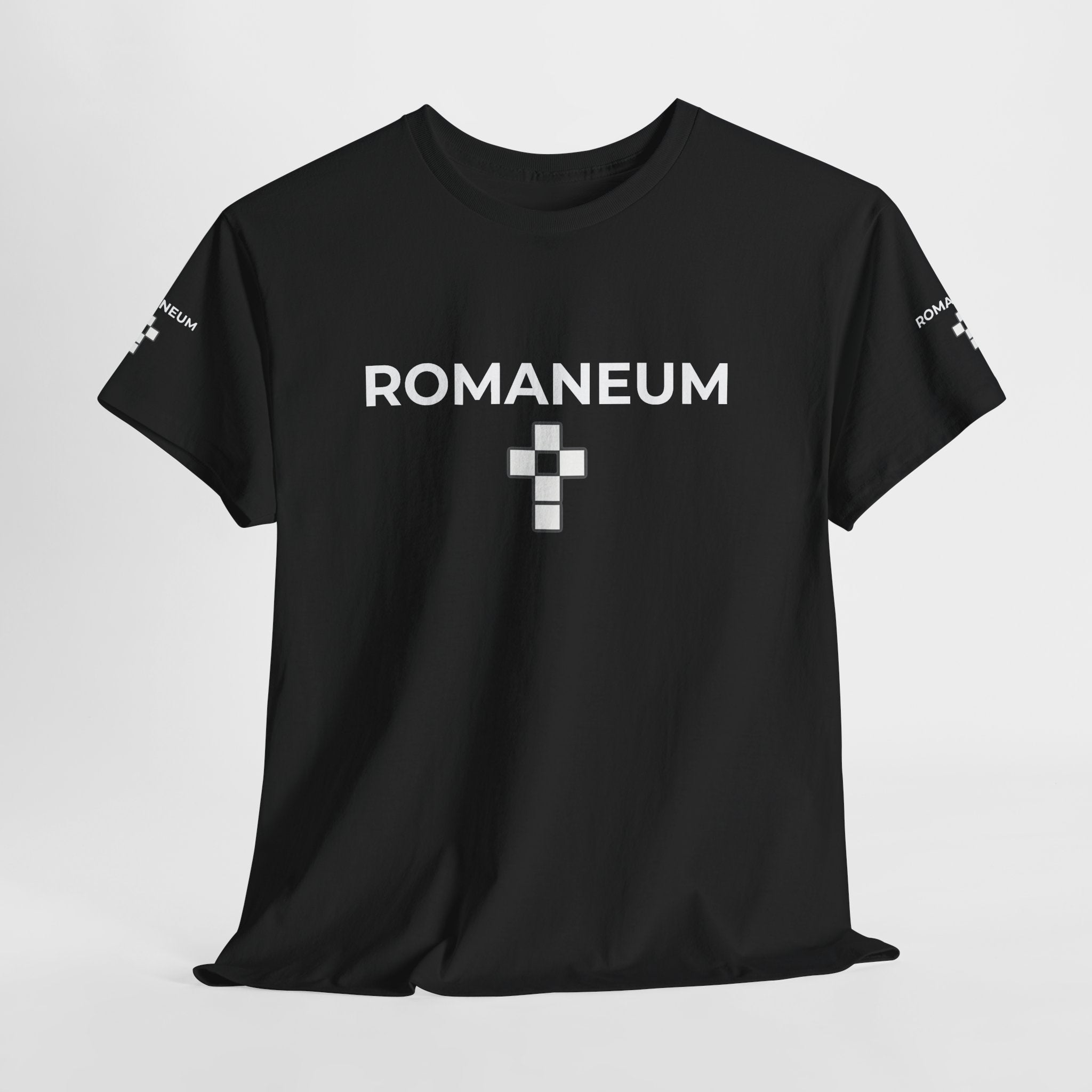 Romaneum Logo T‑Shirt — Minimalist Church Cross Tee