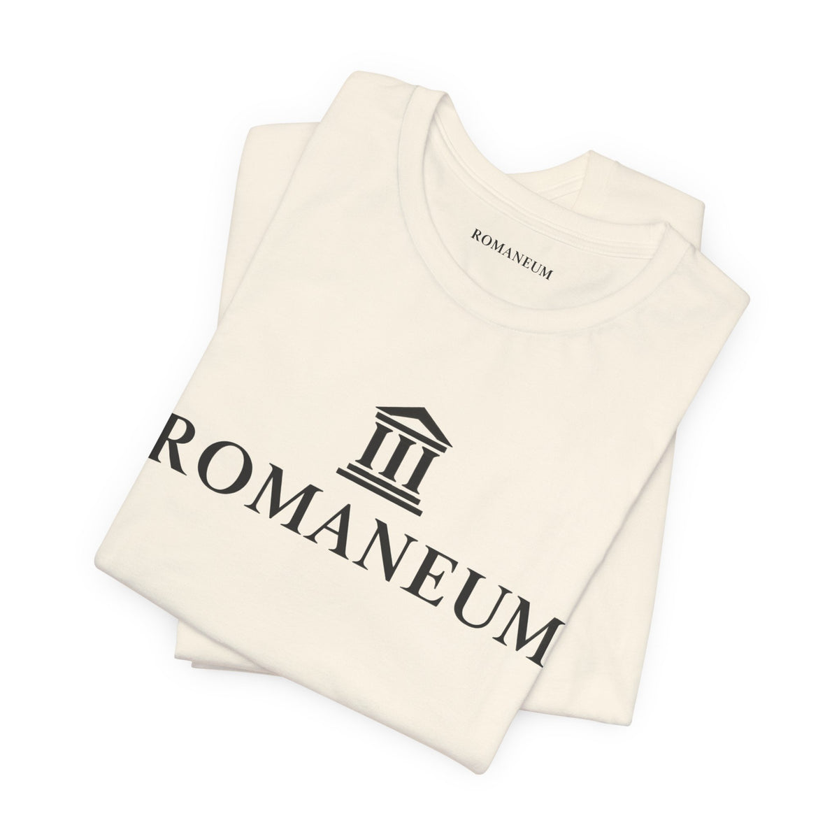Romaneum Classic Logo T‑Shirt — Minimal Roman Architecture Tee