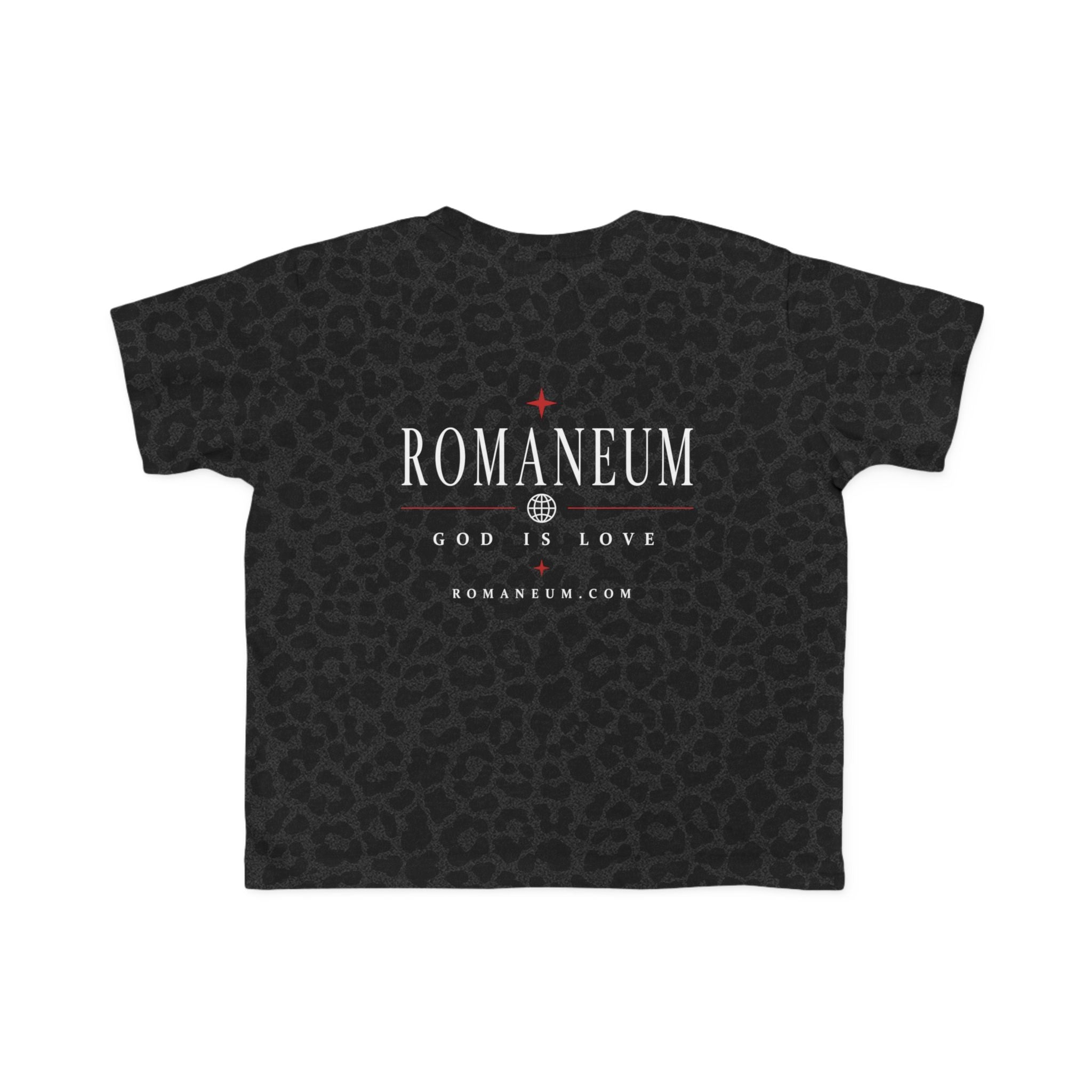 Toddler Tee — "AMOR / ROMA" Roman Catholic Kids Shirt (Romaneum: God Is Love)