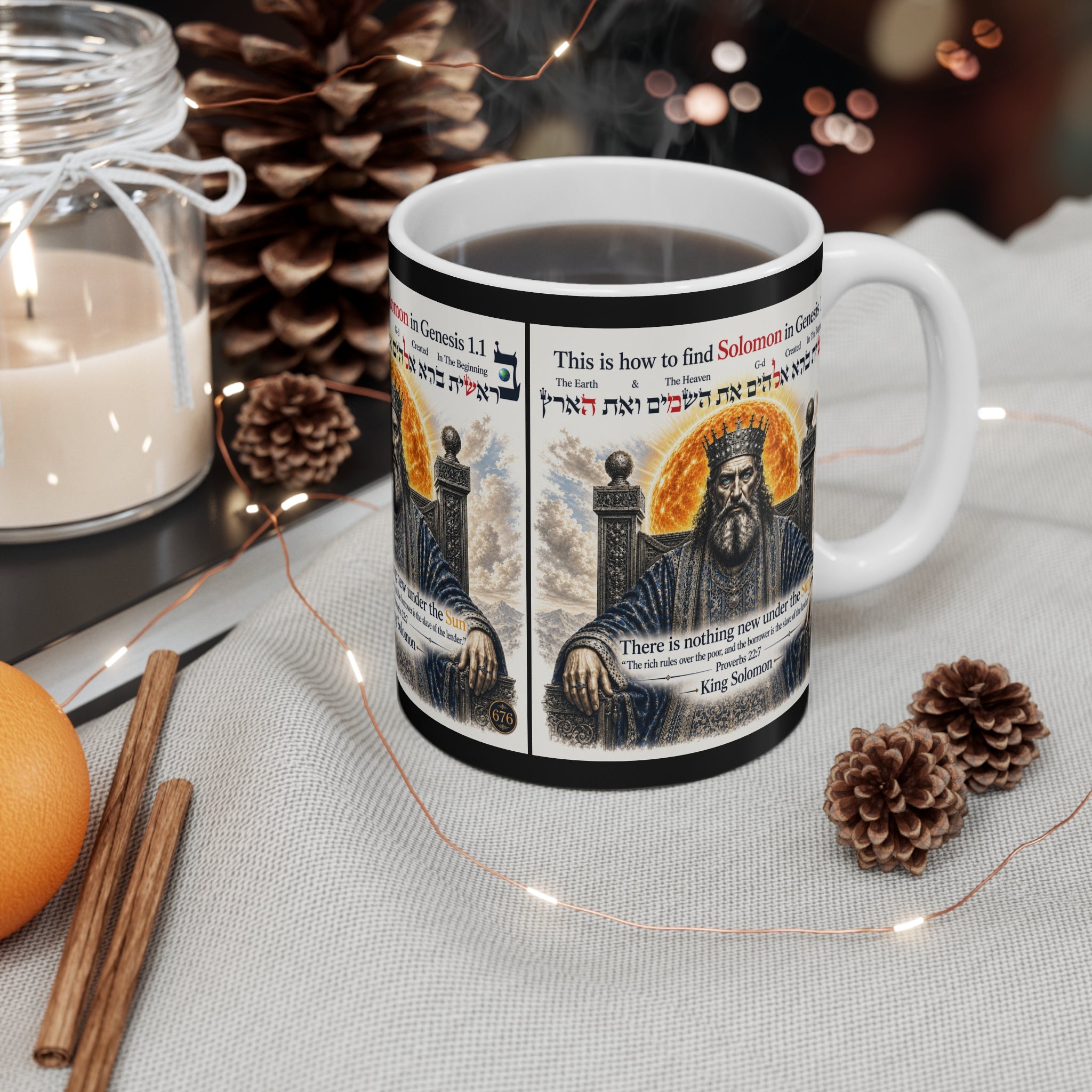 King Solomon Bible Mug — "There Is Nothing New Under the Sun" 11oz Religious Coffee Cup