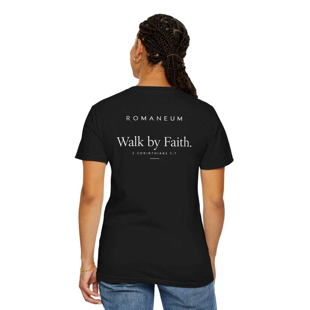 Walk by Faith T-Shirt — Romanum Inspirational Faith Tee