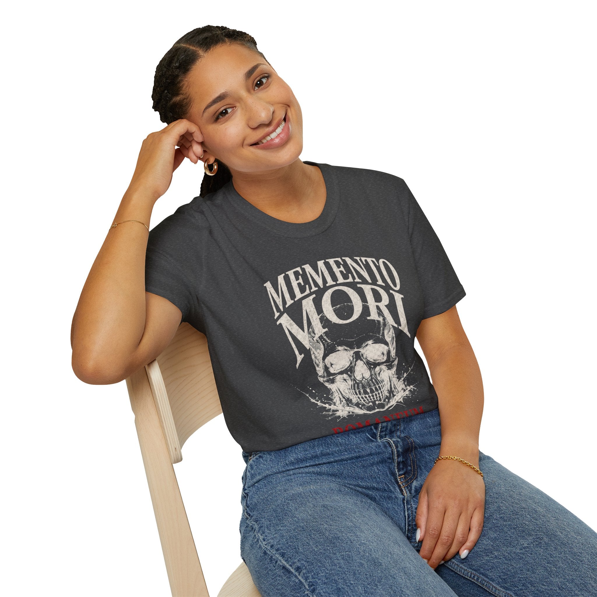 Memento Mori Skull T-Shirt — Gothic Reminder Tee with Romaneum Skull Design