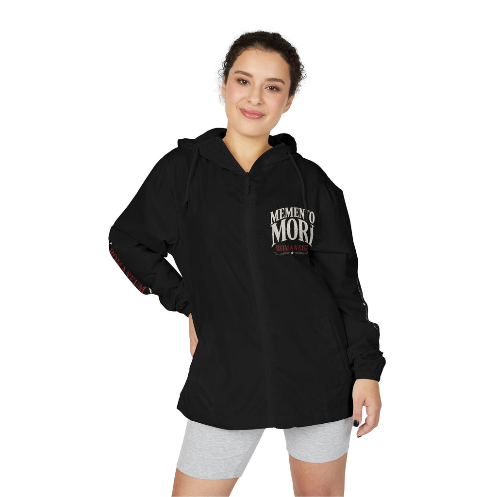 Memento Mori Skull Windbreaker Jacket — Romanum Gothic Hooded Windbreaker