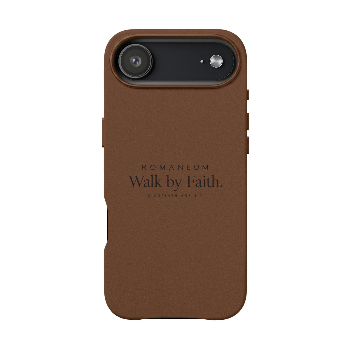 Engraved PU Leather Phone Case — ‘Walk by Faith’