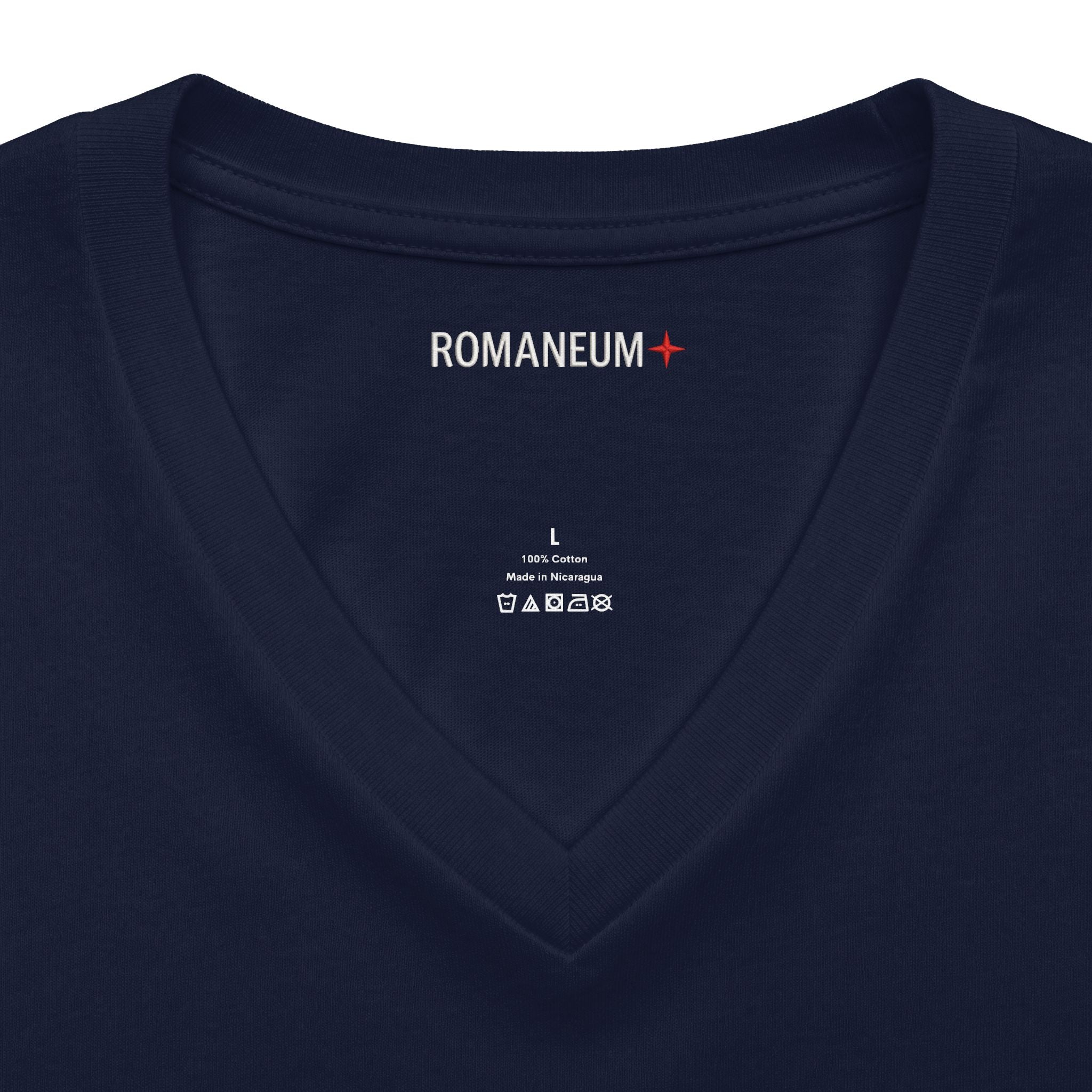 Memento Mori V-Neck Tee — Romaneum Skull Graphic Shirt