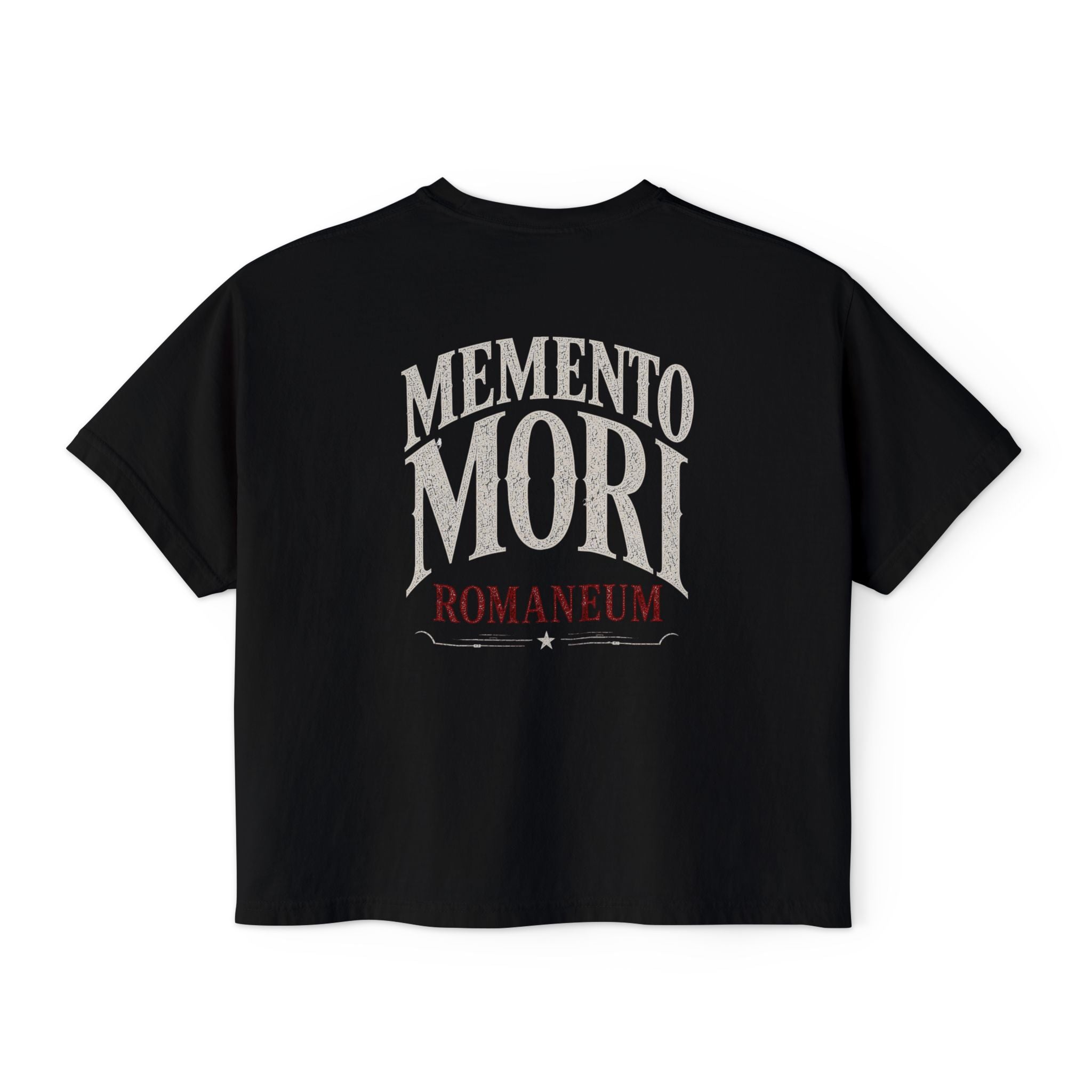 Memento Mori Boxy Tee — Vintage Skull Romaneum Graphic Shirt