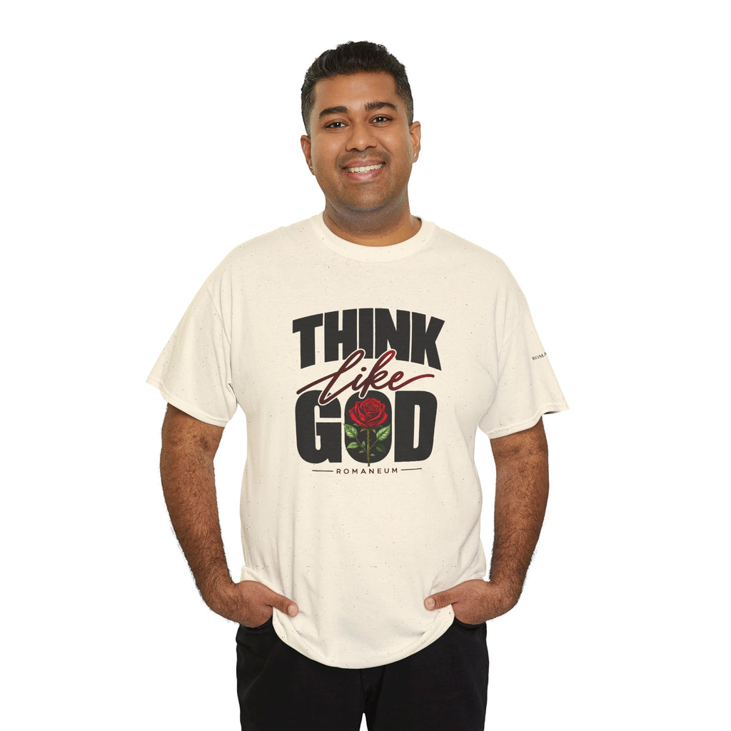 Men's Think Like God T-Shirt  Graphic Tee Rose