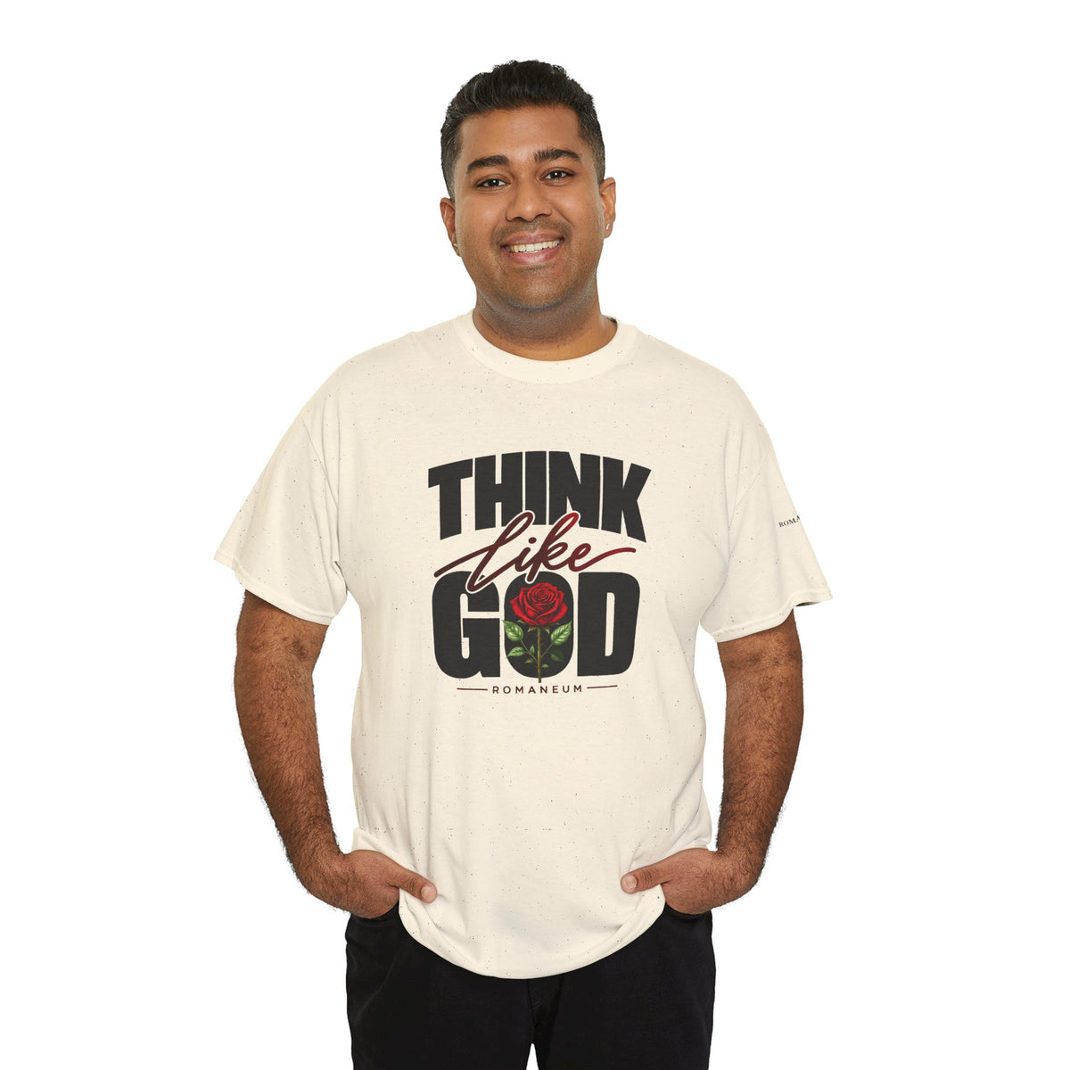 Men's Think Like God T-Shirt  Graphic Tee Rose