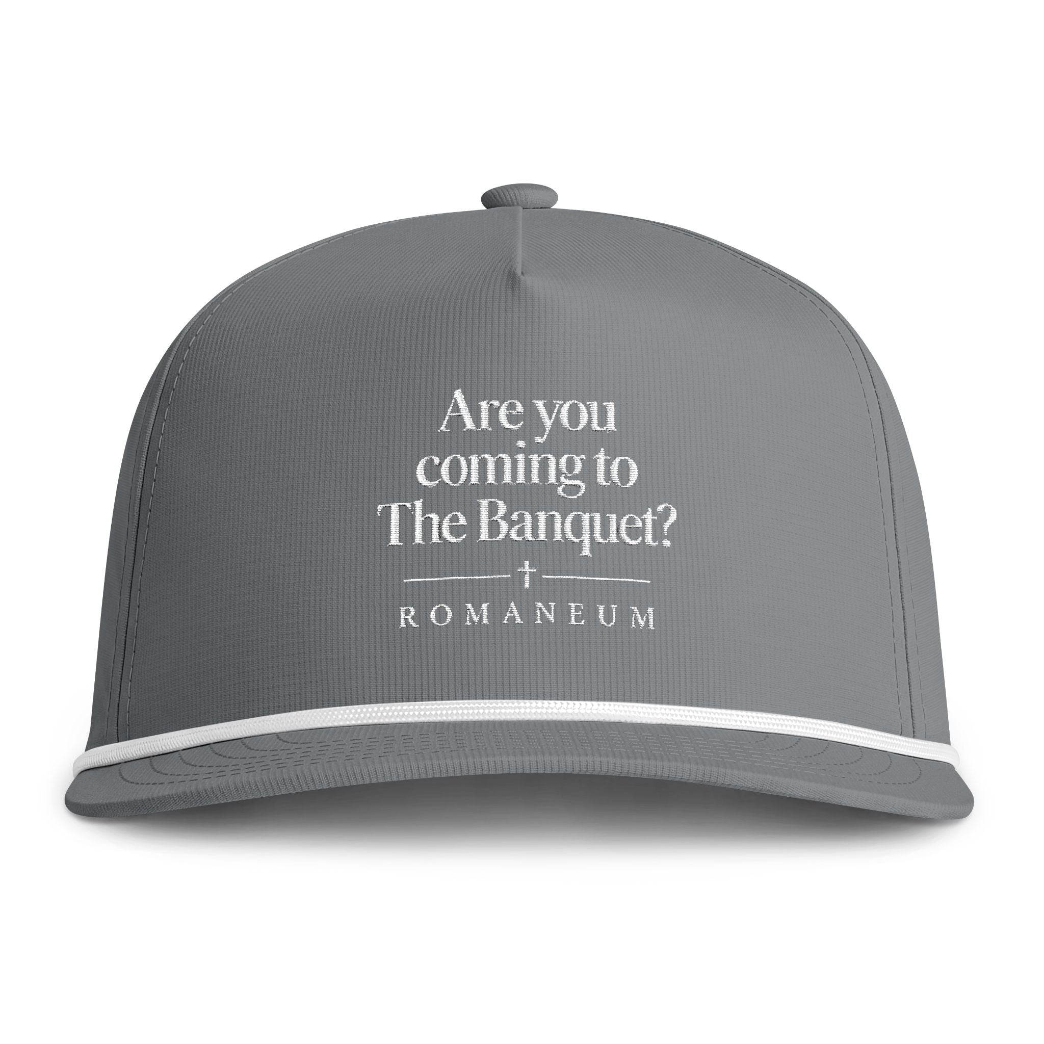 Rope Cap — 'Are You Coming to The Banquet? ROMANFEUN' Embroidered Trucker Hat