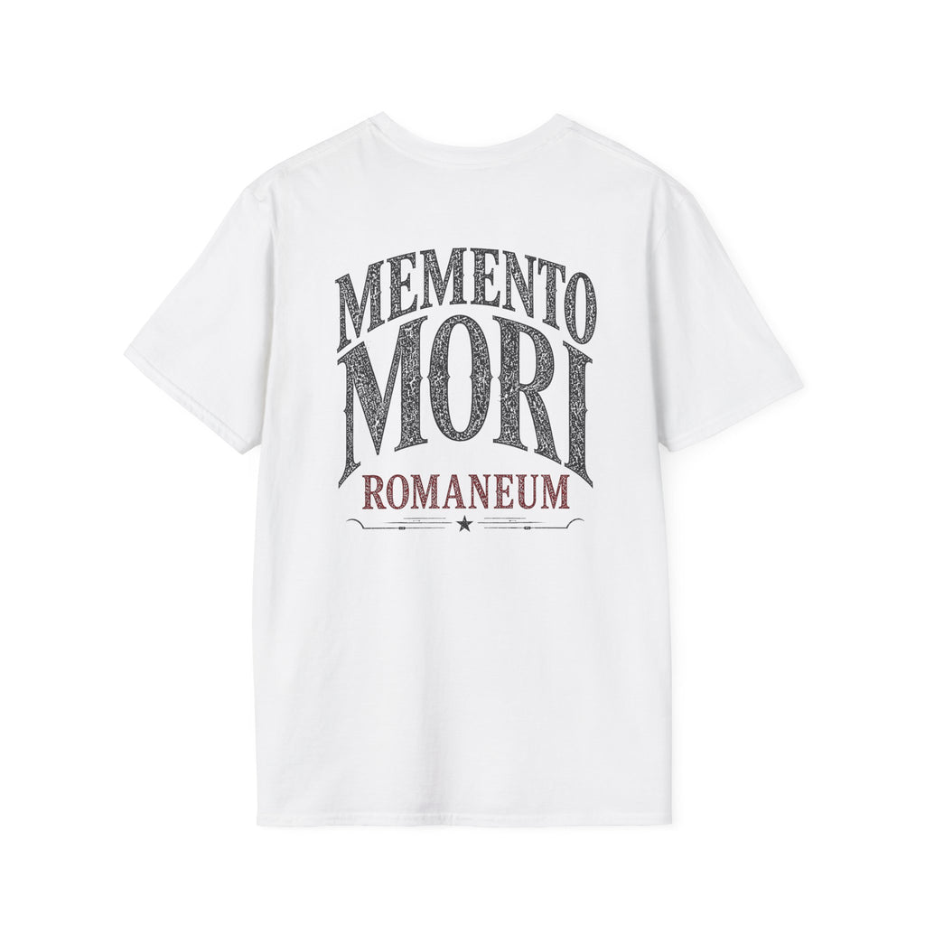 Memento Mori Skull T-Shirt — Gothic Reminder Tee with Romaneum Skull Design