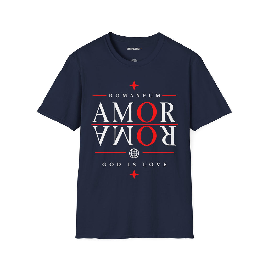 Amor/Roma 'ROMANEUM' Graphic T‑Shirt — 'AMOR' Reflection Design (God Is Love)