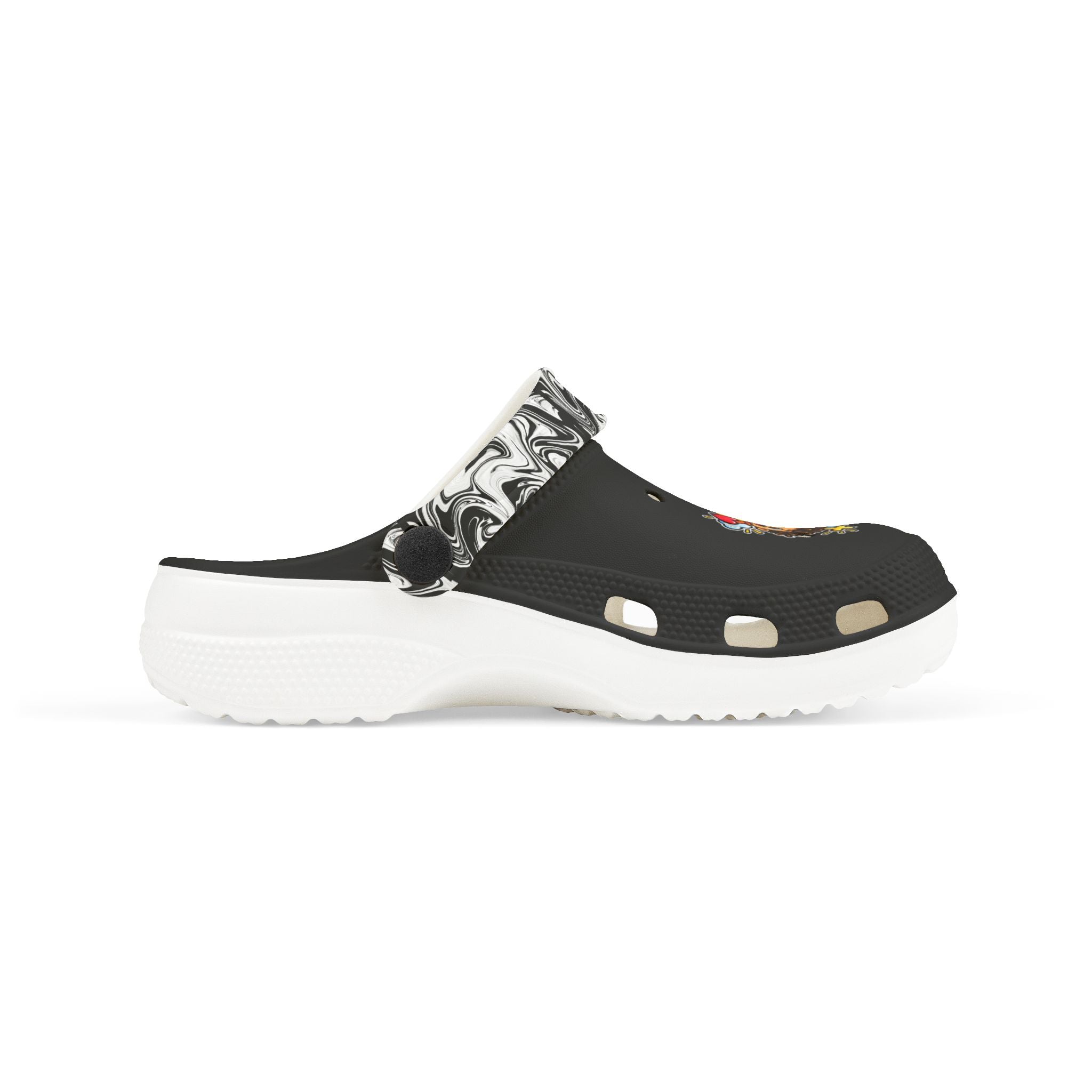 Kids 'Good News Toons' Black EVA Foam Clogs — Fun Cartoon Slip-Ons