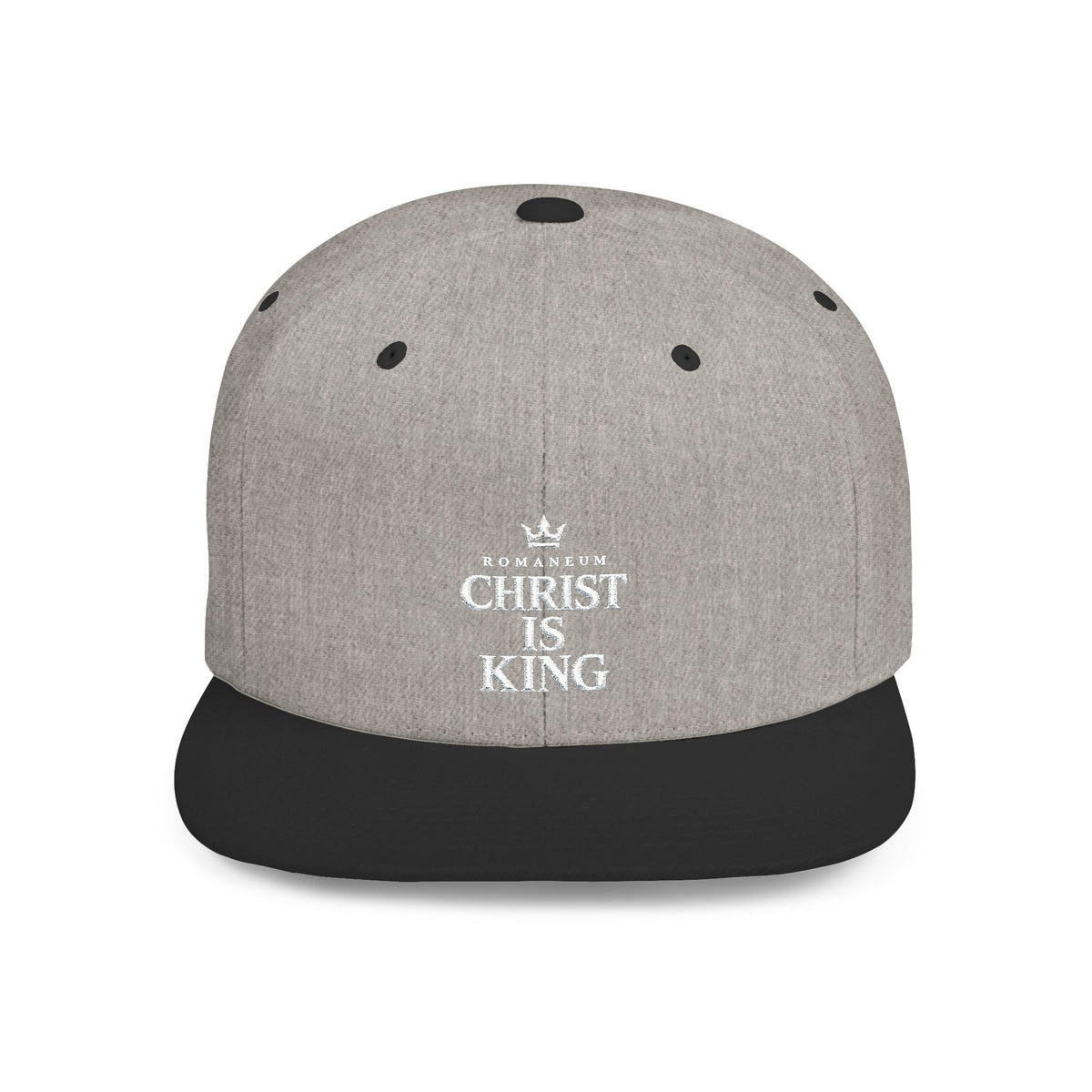 Flat Bill Snapback - "Christ Is King" Embroidered Religious Baseball Cap