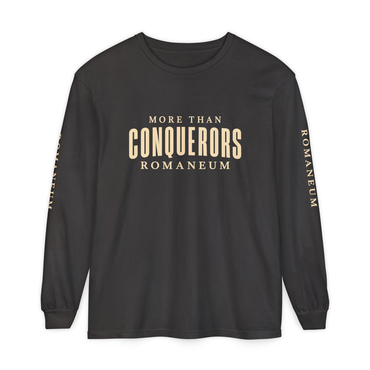 Conquerors Long Sleeve Tee — "More Than Conquerors" Romaneum