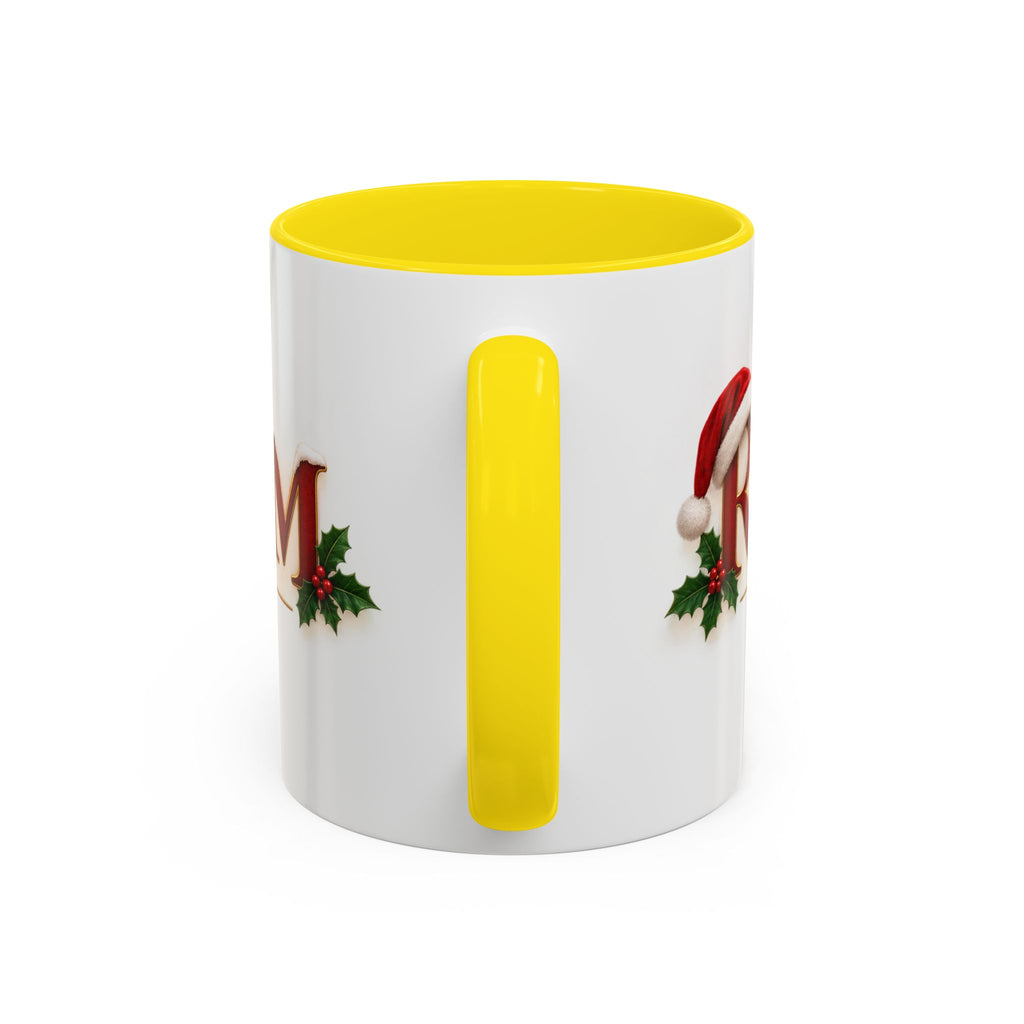 Christmas Accent Coffee Mug - Festive Garland & Bow Holiday Drinkware (11/15oz)