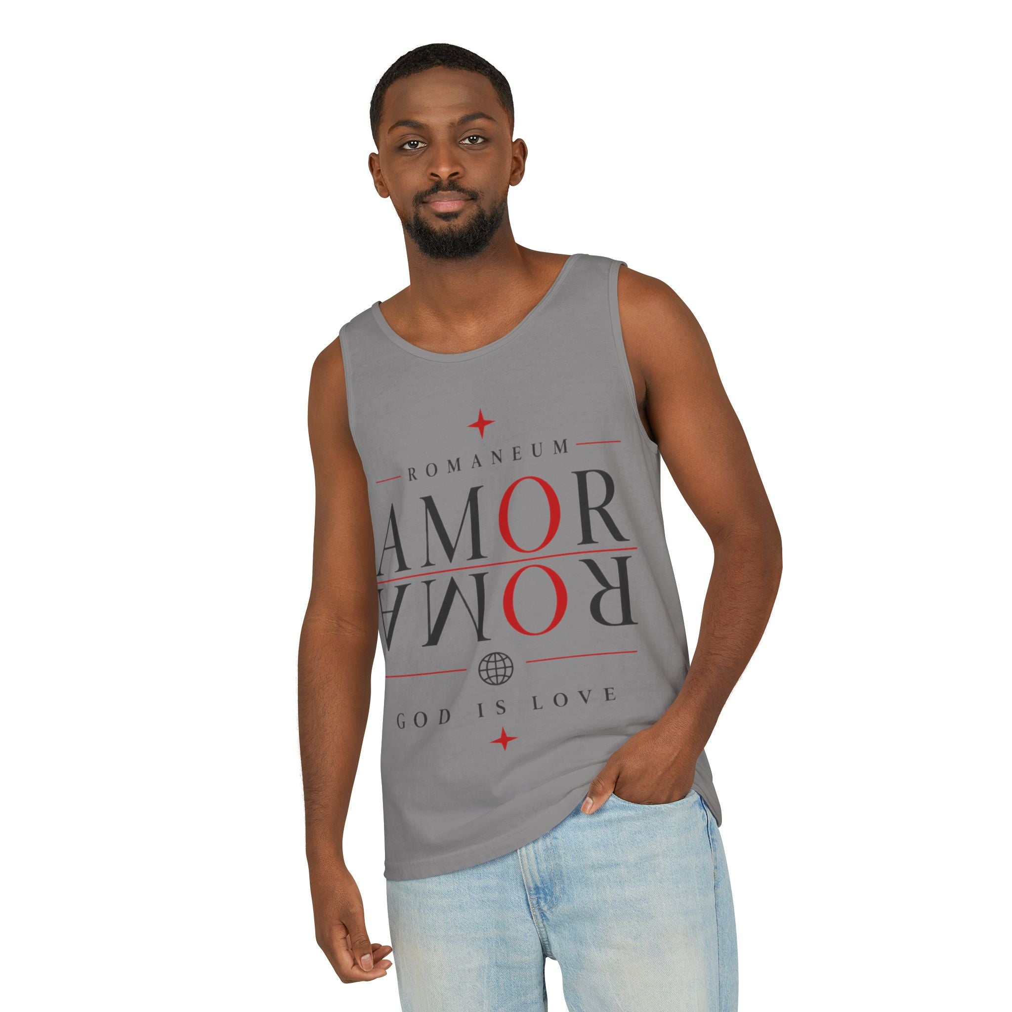 Amor/Roma Romaneum Tank Top — "God Is Love" Graphic Tank