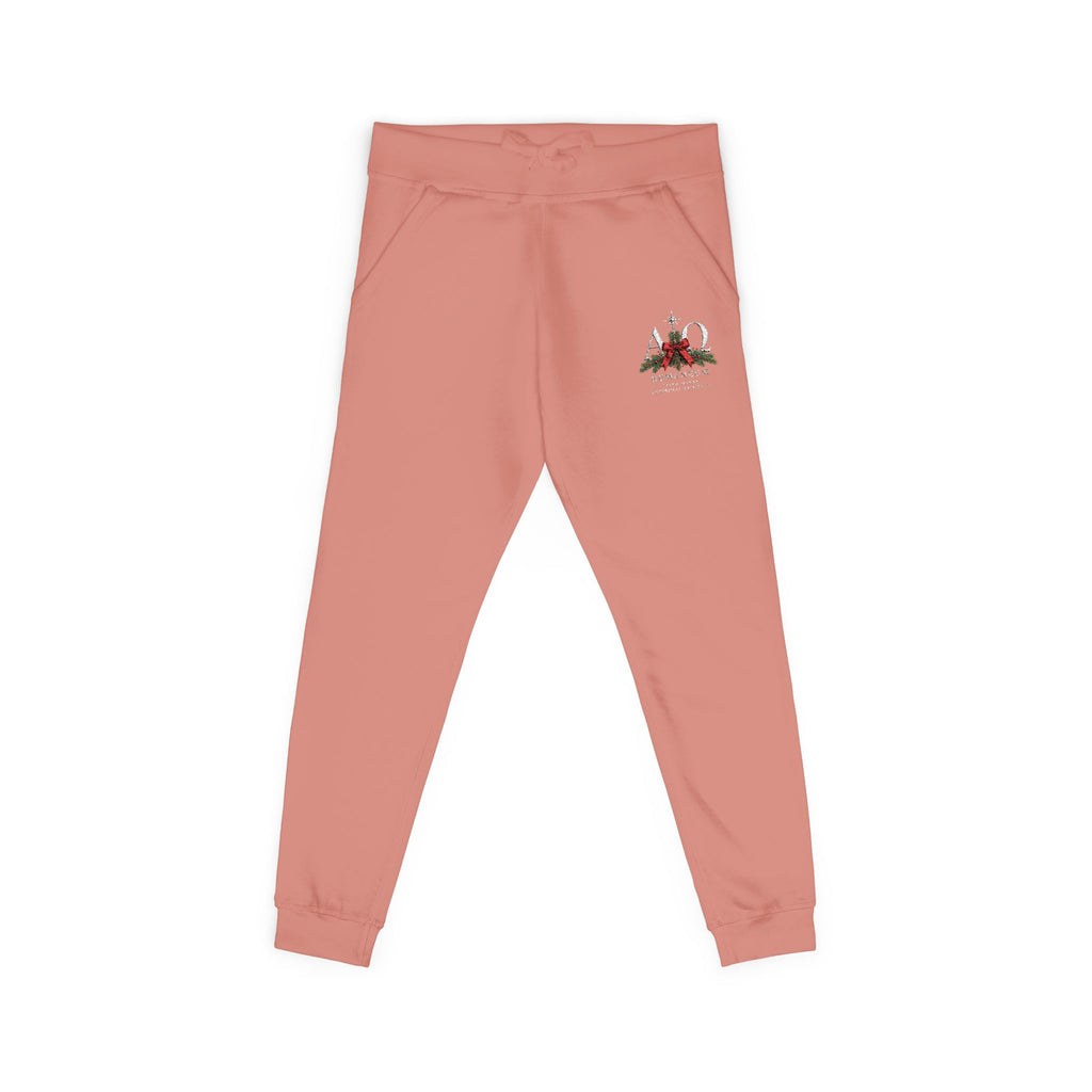 Embroidered Holiday Gnomes Fleece Sweatpants — Cozy Christmas Lounge Pants