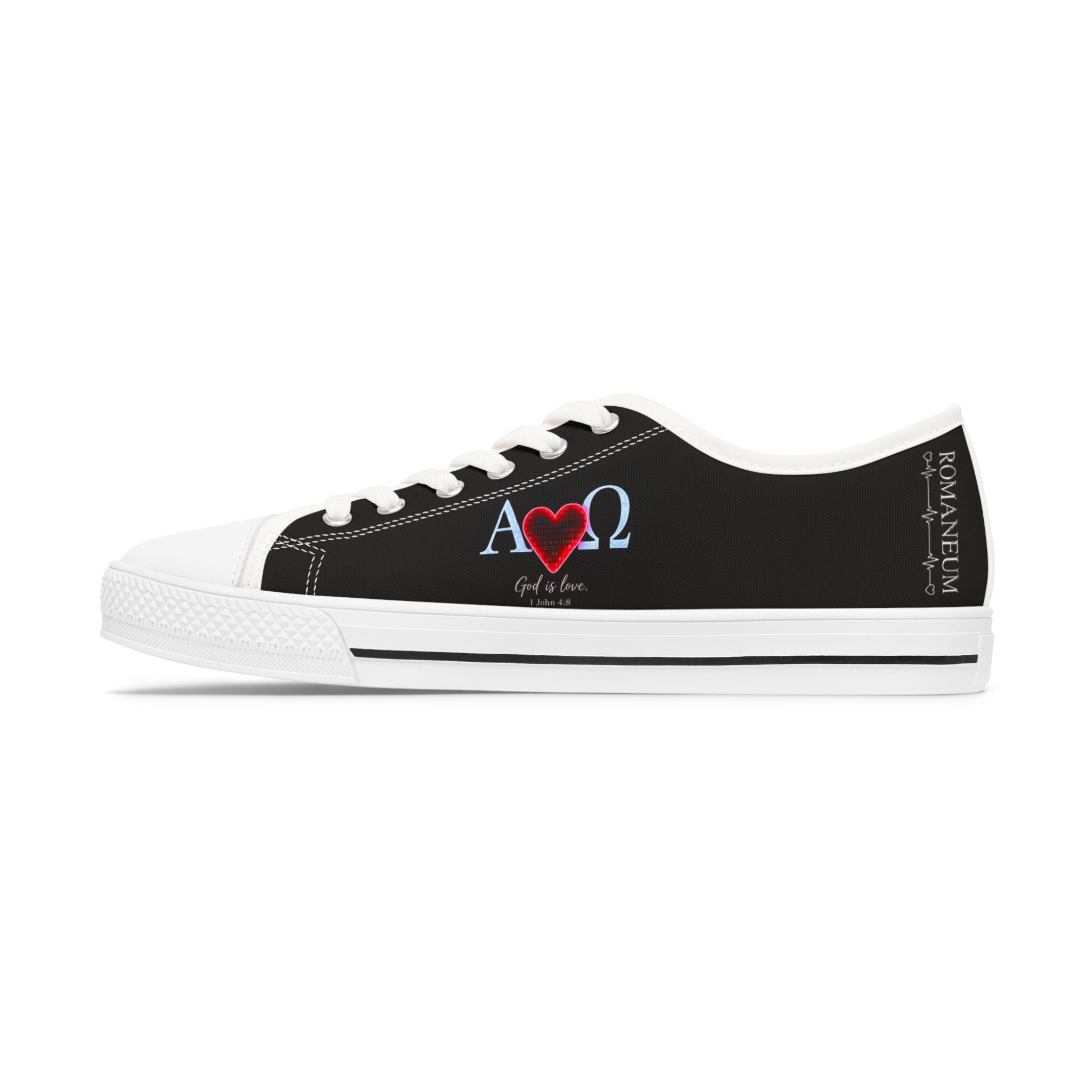 Alpha Omega Heart Sneakers | Christian Faith Low Top Shoes