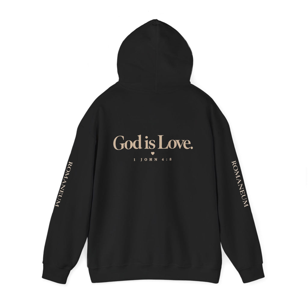 Romaneum Hoodie — "God is Love" Faith Pullover (To Live Is Christ)