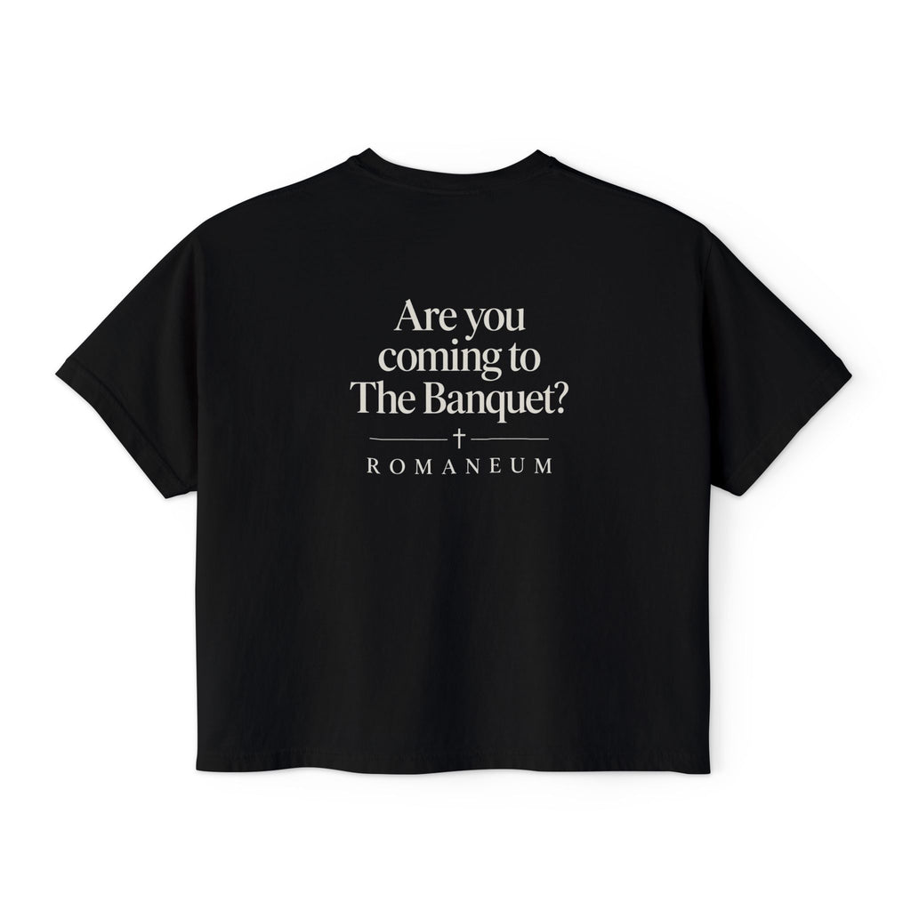 Are You Coming to The Banquet? Boxy Tee — Romaneum Christian Graphic Shirt