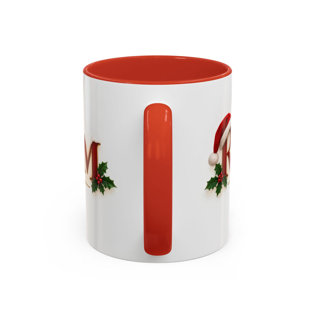 Christmas Accent Coffee Mug - Festive Garland & Bow Holiday Drinkware (11/15oz)