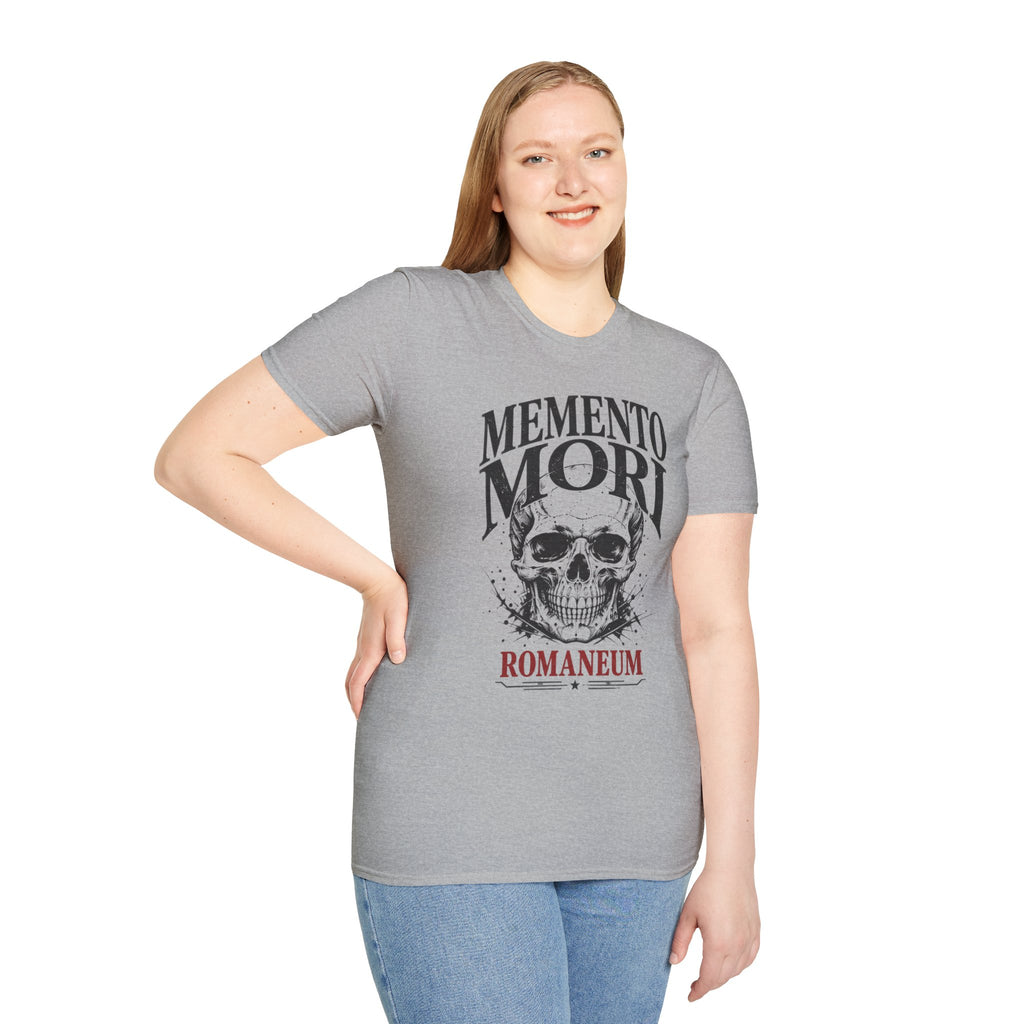 Memento Mori Skull T-Shirt — Gothic Reminder Tee with Romaneum Skull Design