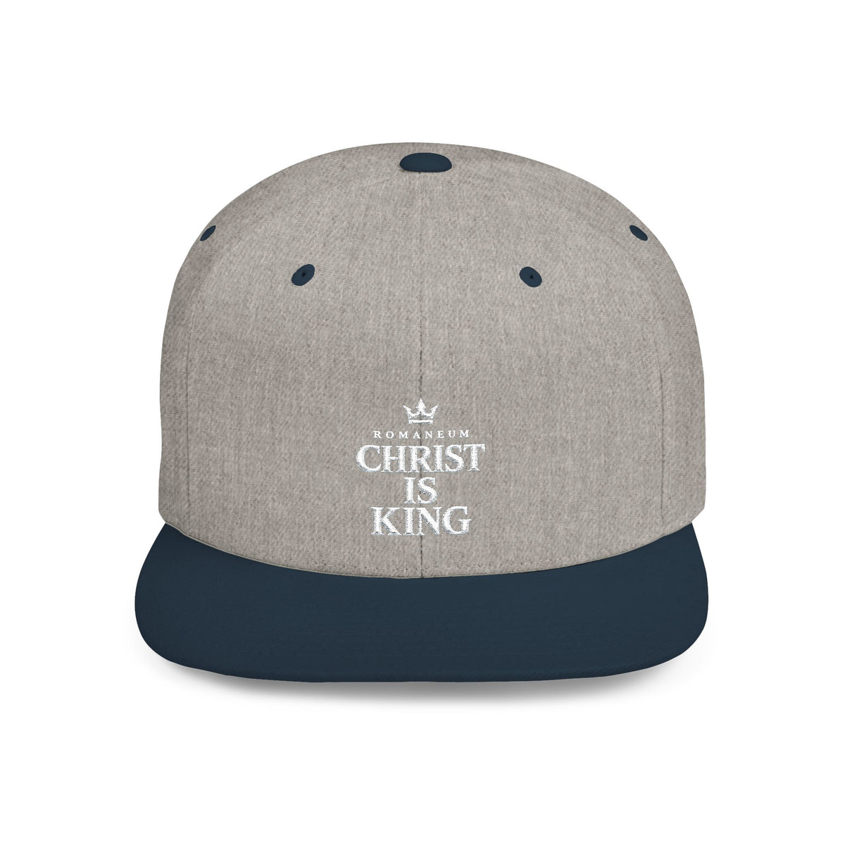 Flat Bill Snapback - "Christ Is King" Embroidered Religious Baseball Cap