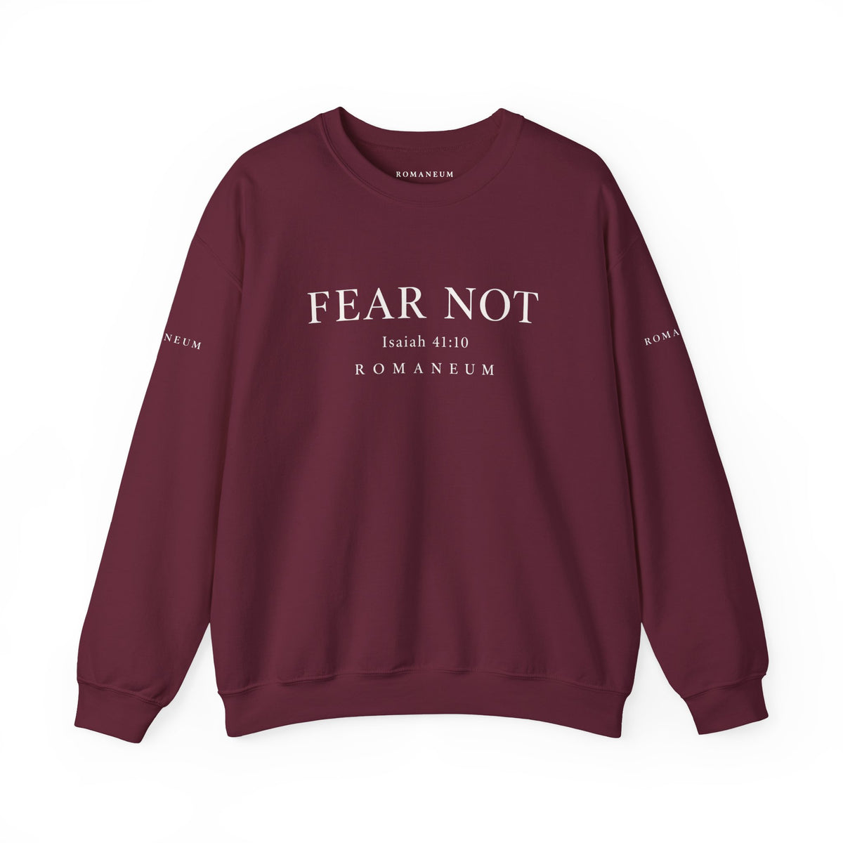Classic White Crewneck Sweatshirt "FEAR NOT"