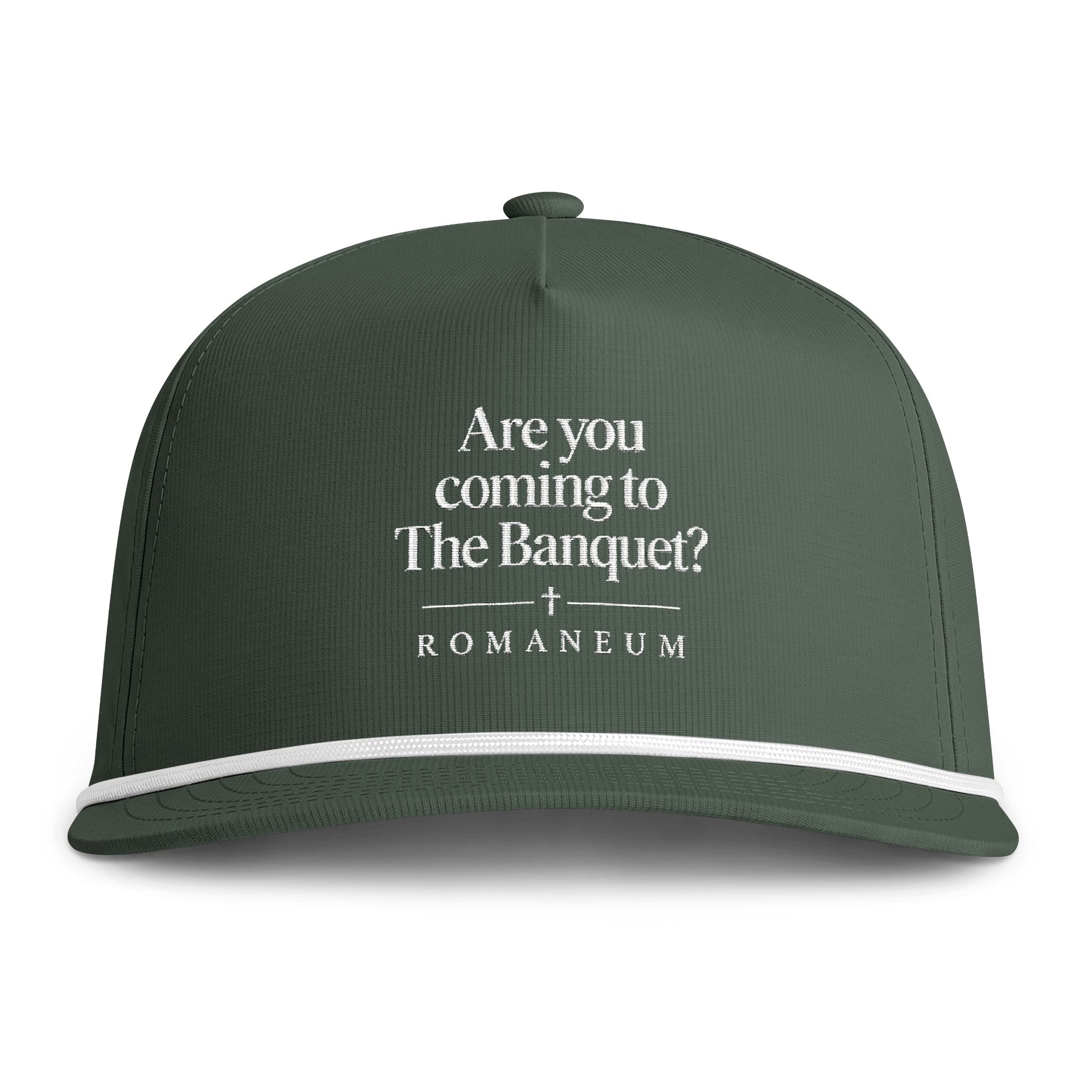 Rope Cap — 'Are You Coming to The Banquet? ROMANFEUN' Embroidered Trucker Hat