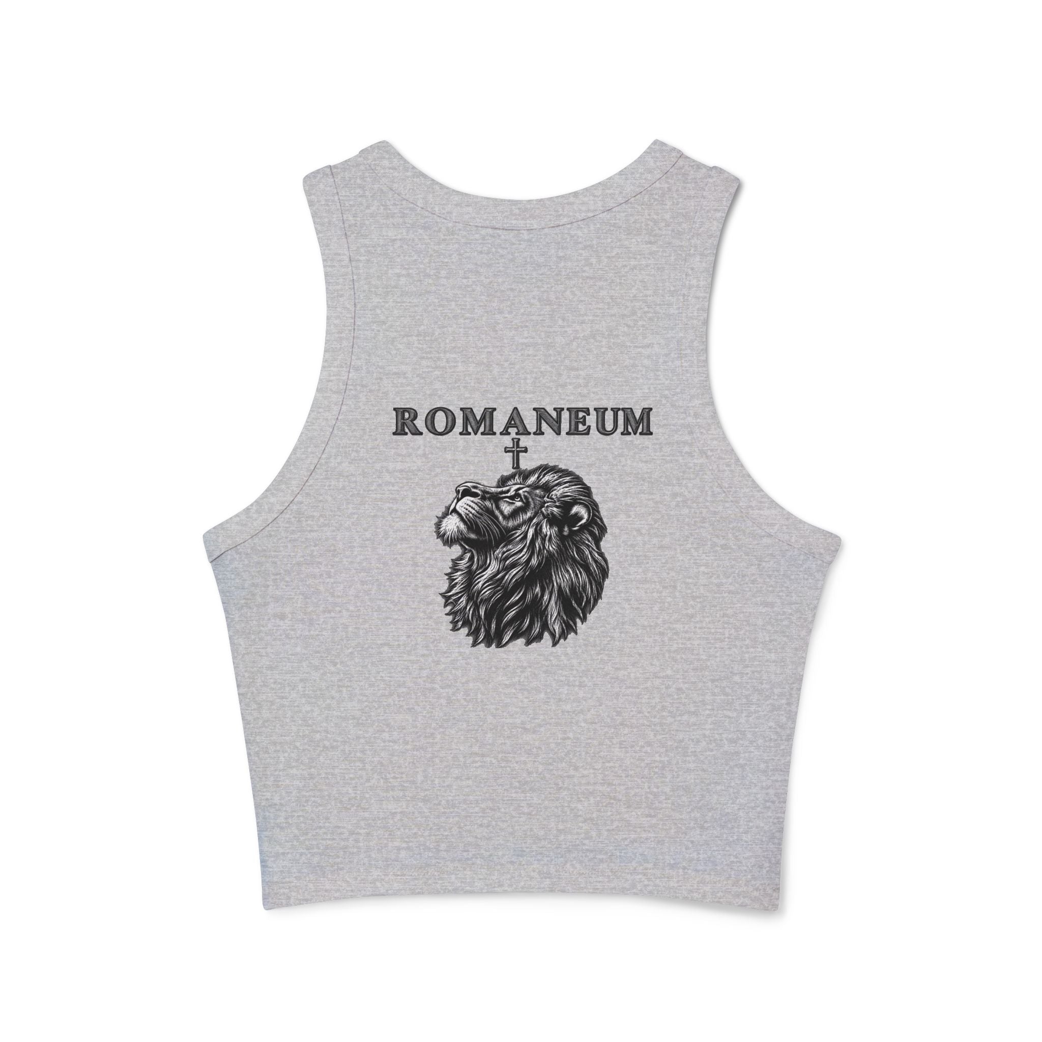 Romaneum Judah Lion Crop Tank — Women's Graphic Racer Tank Top