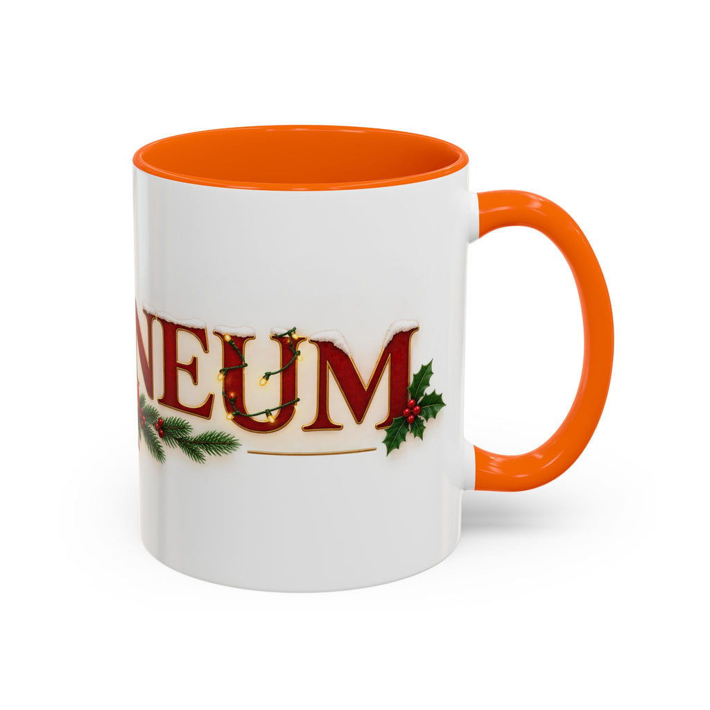 Christmas Accent Coffee Mug - Festive Garland & Bow Holiday Drinkware (11/15oz)