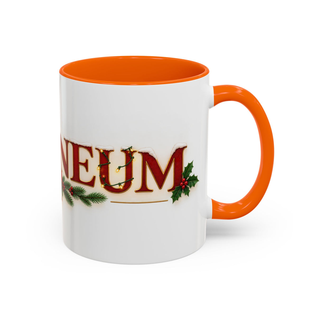 Christmas Accent Coffee Mug - Festive Garland & Bow Holiday Drinkware (11/15oz)