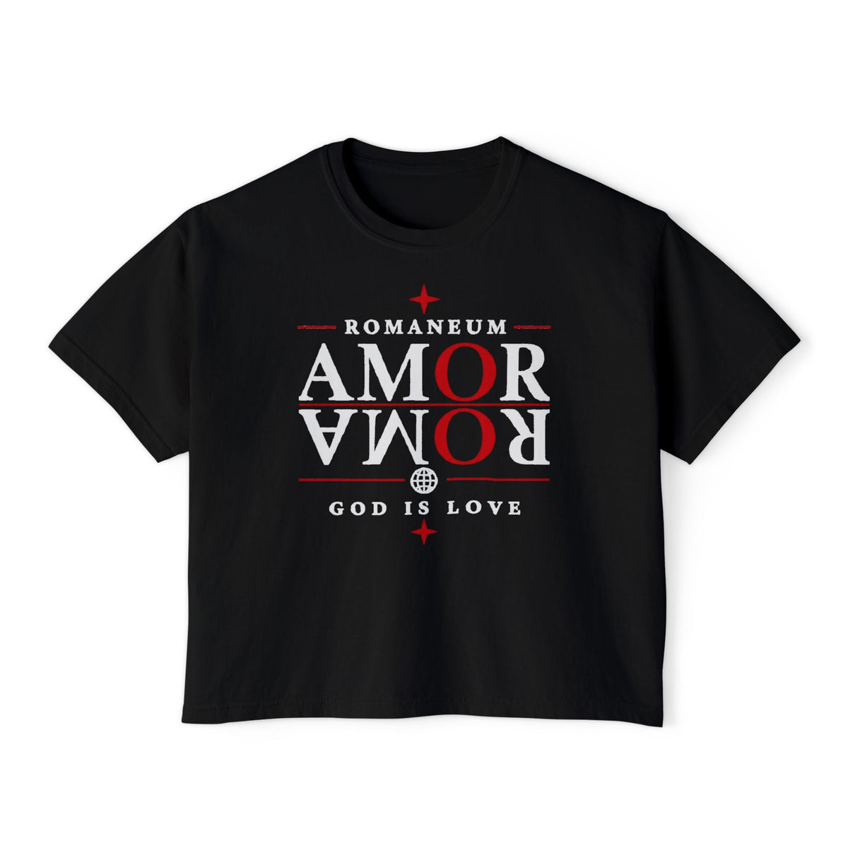 Christian Amor Amor Boxy Tee — "Amor" Graphic Crop Tee (God Is Love)