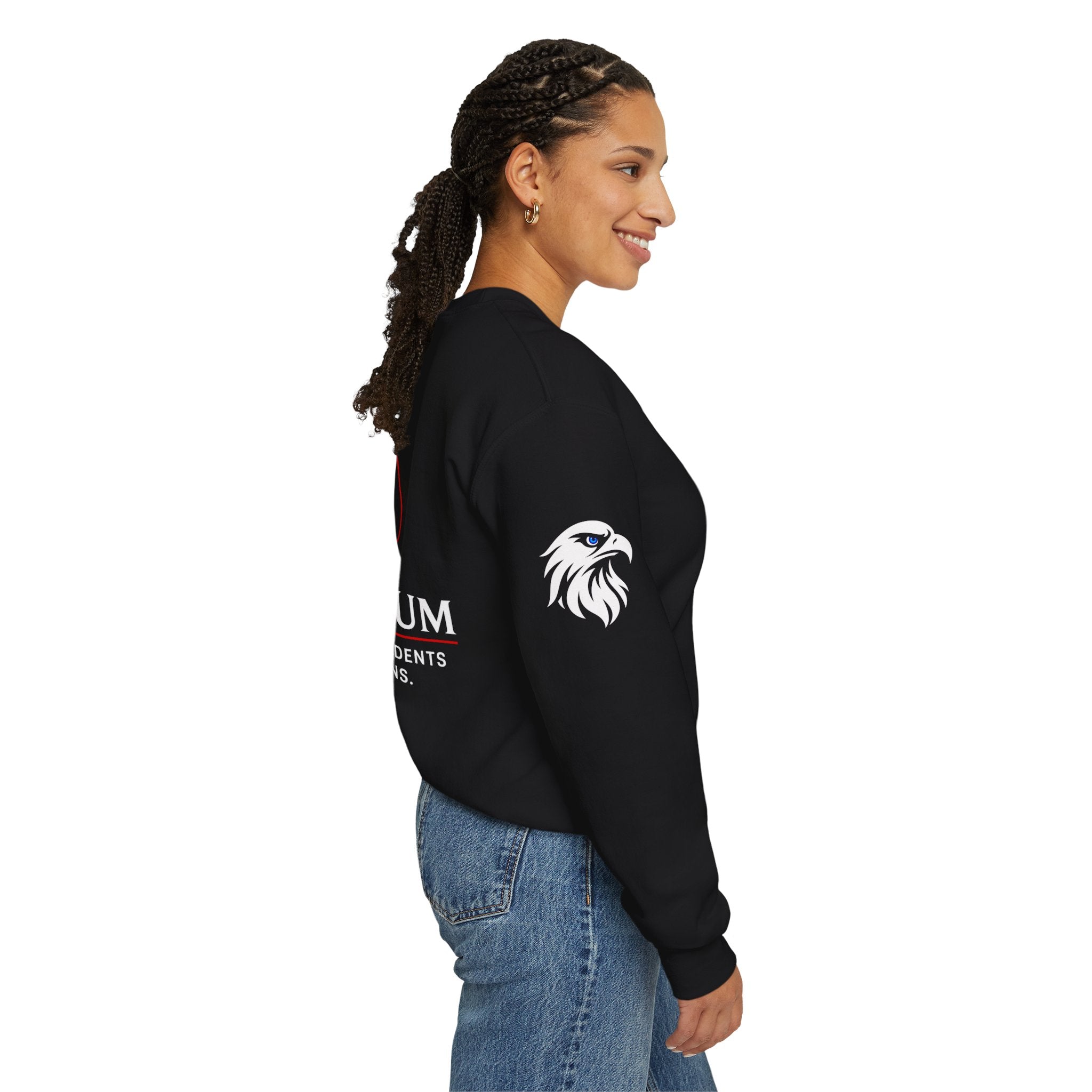Romaneum eagle crest Crewneck sweatshirt | Romaneum logo, American flag sleeve
