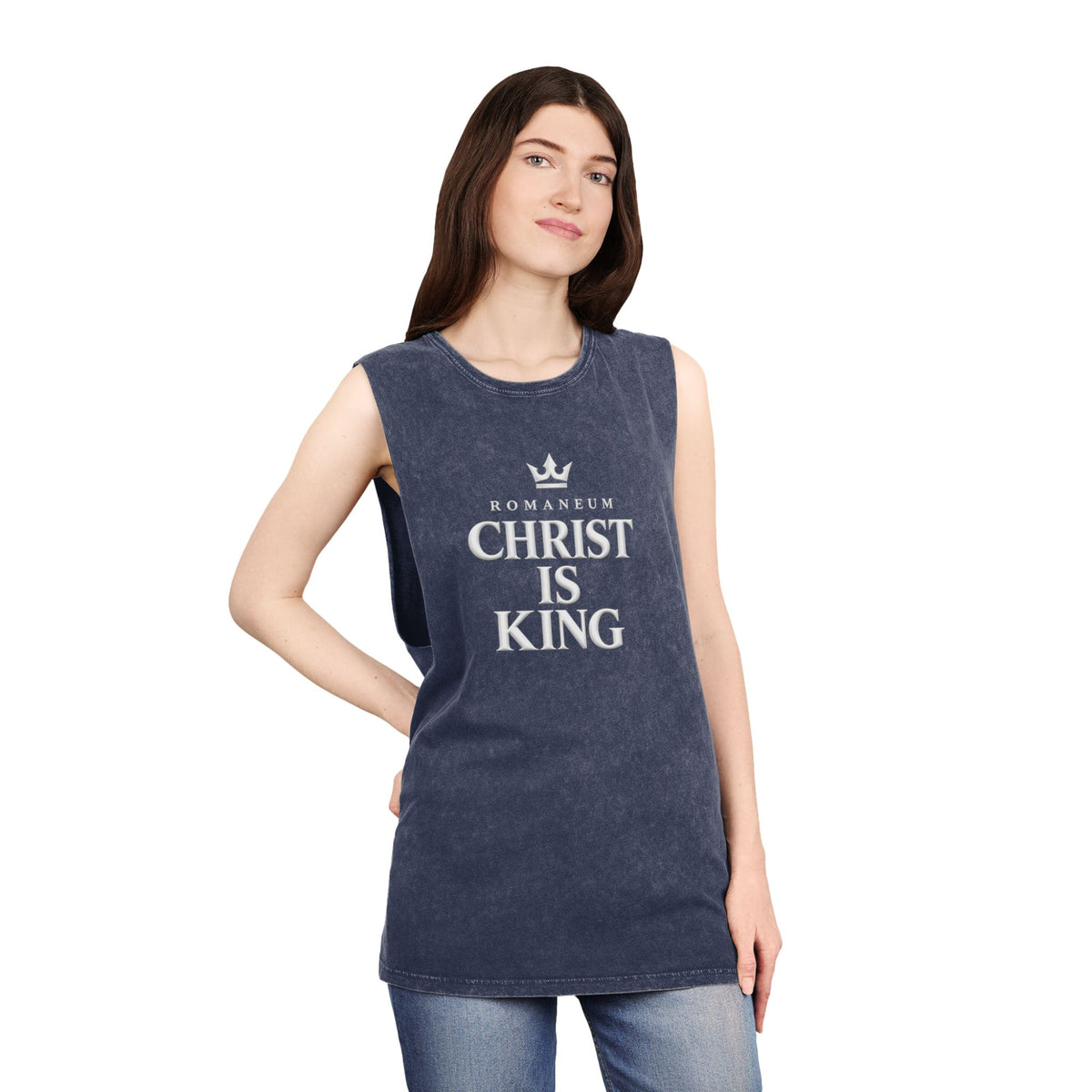 Christ Is King Tank Top — Romaneum Crown Faith Muscle Shirt
