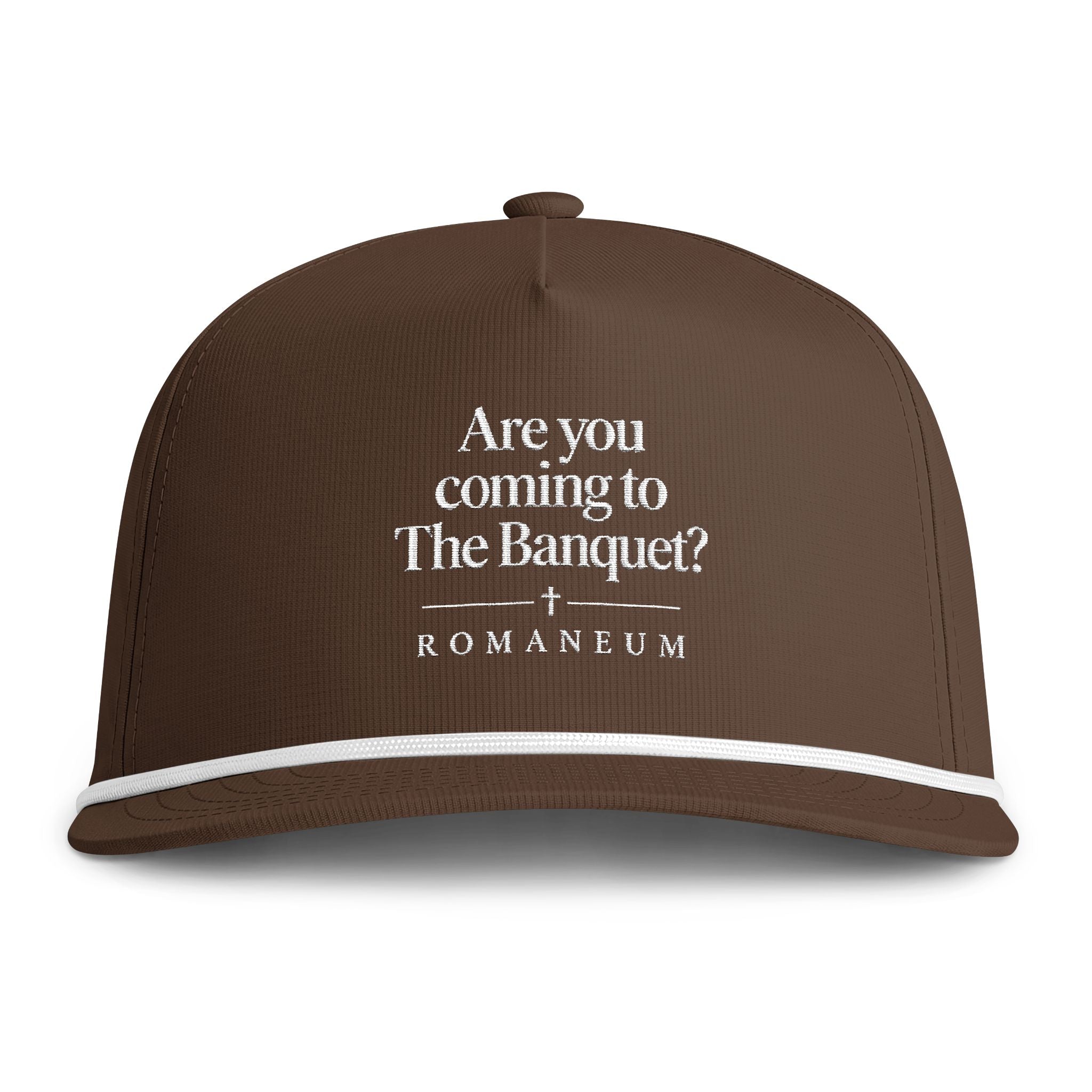 Rope Cap — 'Are You Coming to The Banquet? ROMANFEUN' Embroidered Trucker Hat