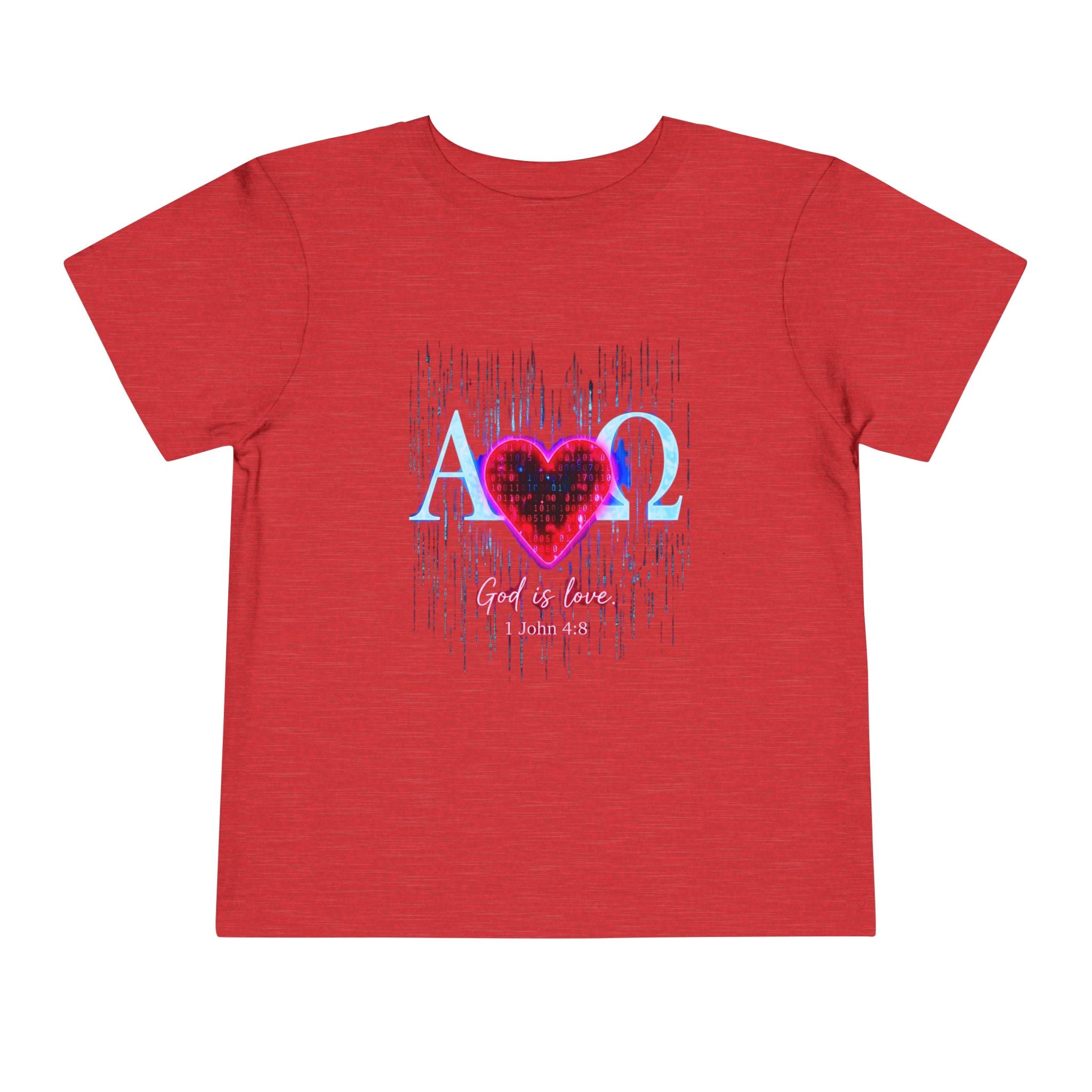 Alpha Omega Heart toddler tee | Christian scripture design