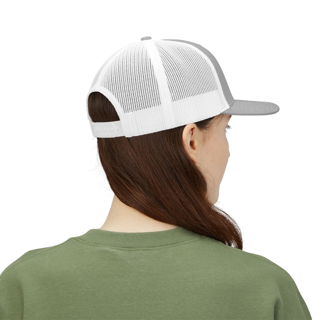 Eagle Head Romanem Trucker Cap | Embroidered Black White Mesh