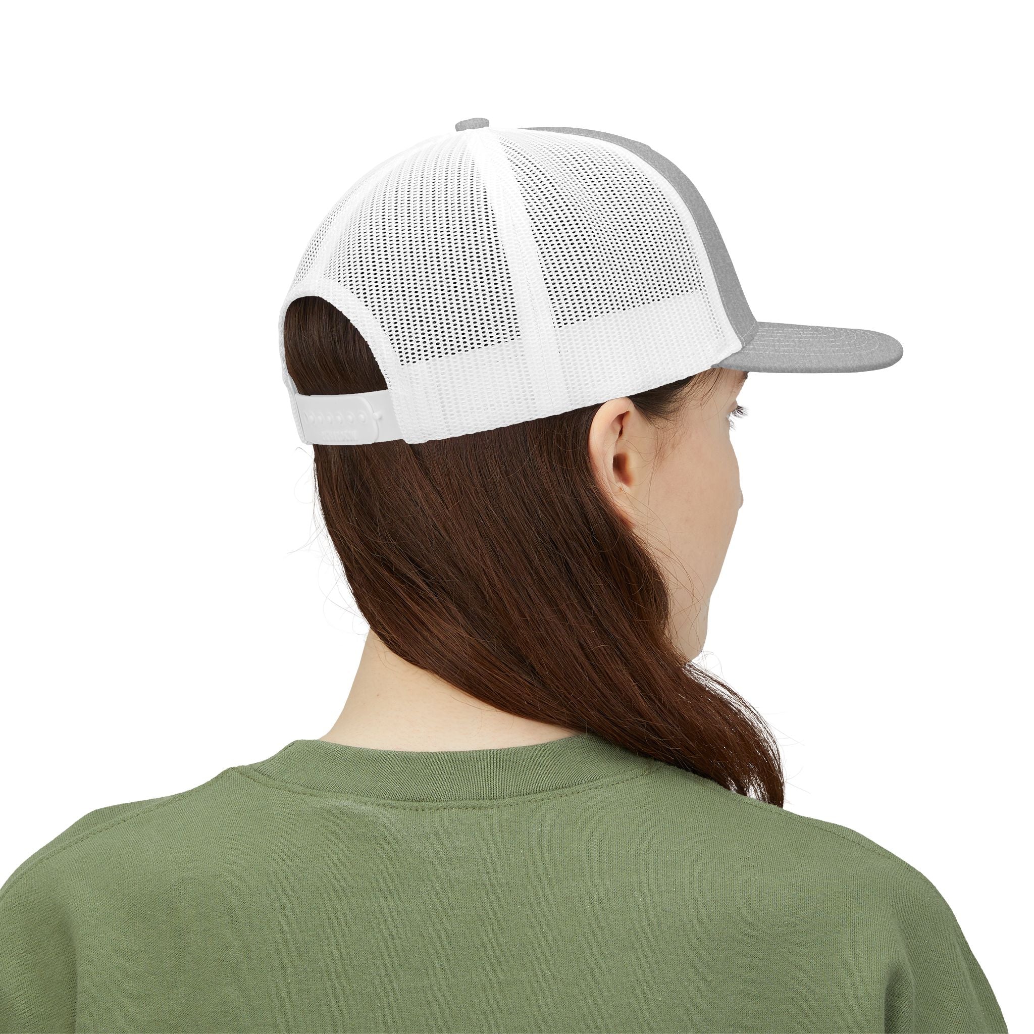 Eagle Head Romanem Trucker Cap | Embroidered Black White Mesh