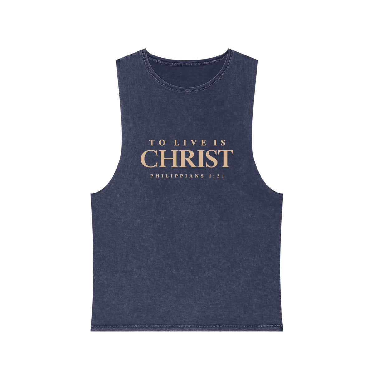 Romaneum Tank Top — "To Live Is Christ" Stonewash Tee