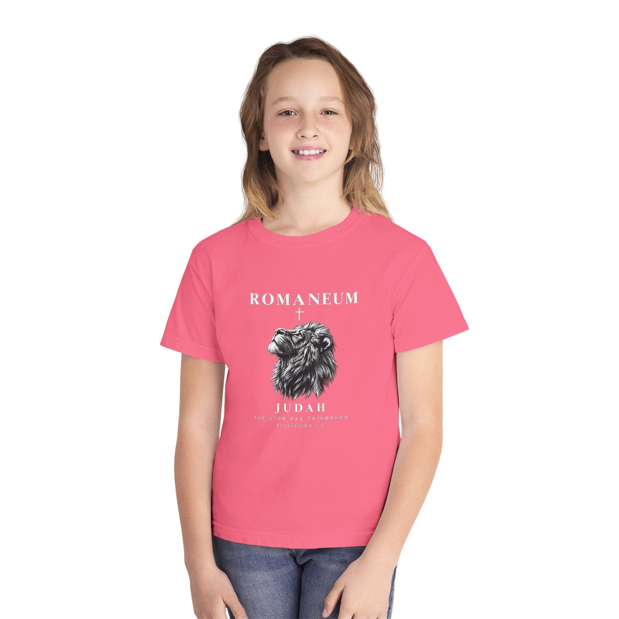 Youth Tee — "Romaneum Judah" Lion Graphic Shirt