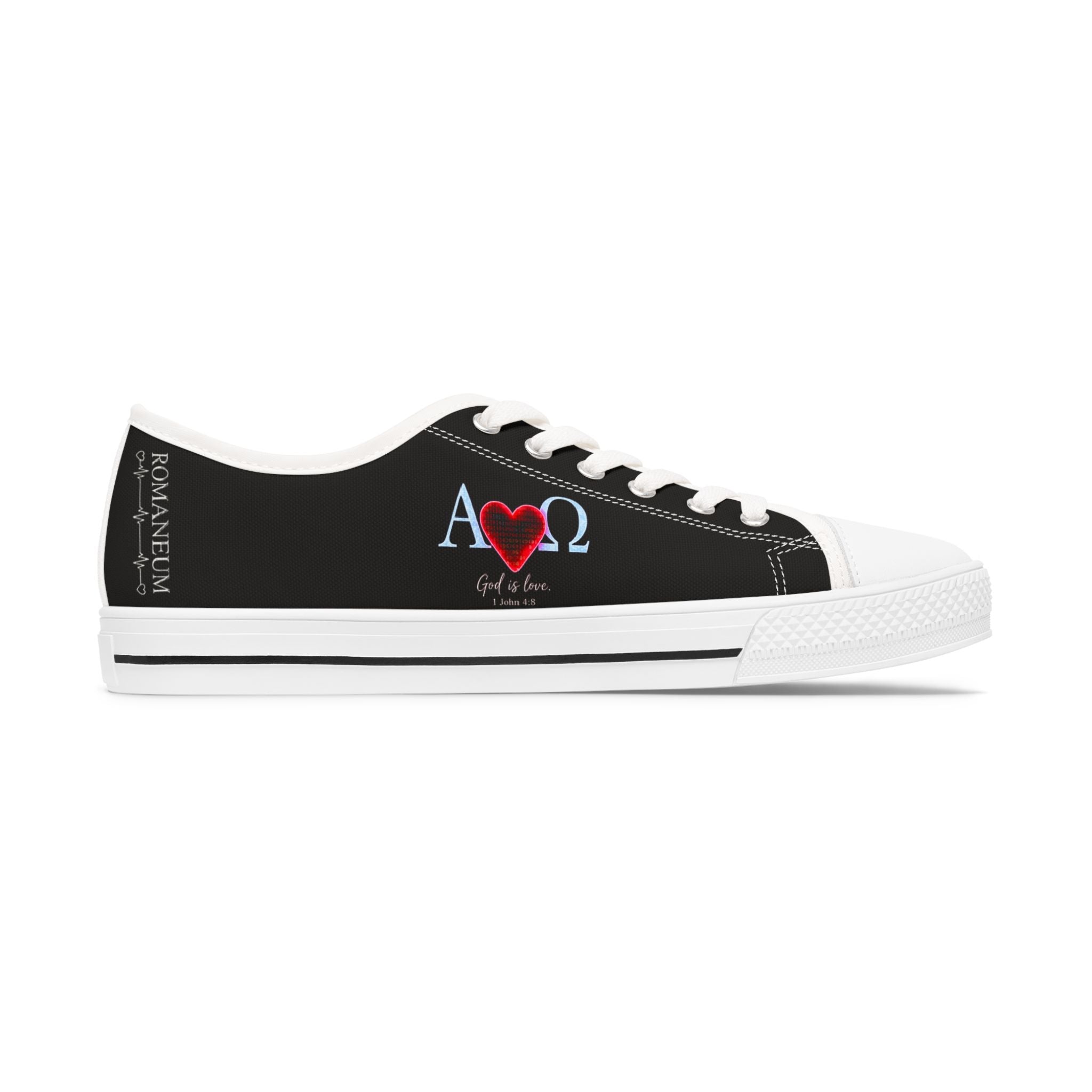 Alpha Omega Heart Sneakers | Christian Faith Low Top Shoes