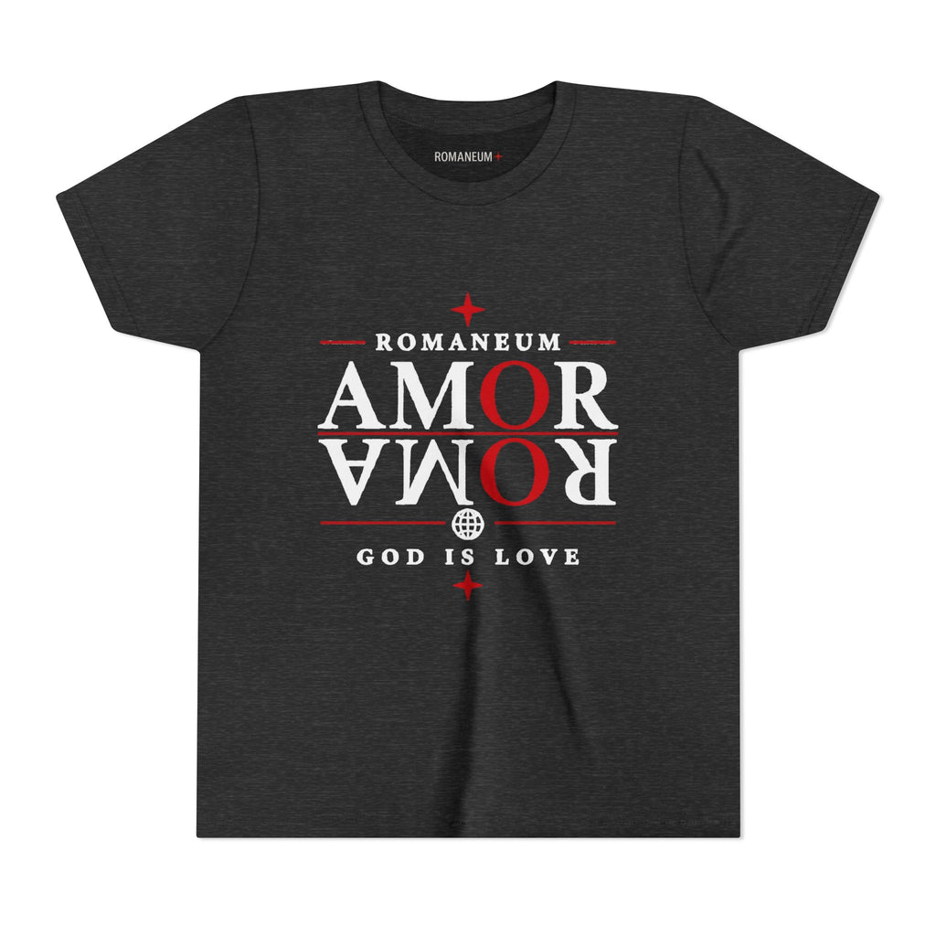 Youth Tee — ROMANEUM “AMOR / ROMA” God Is Love Graphic