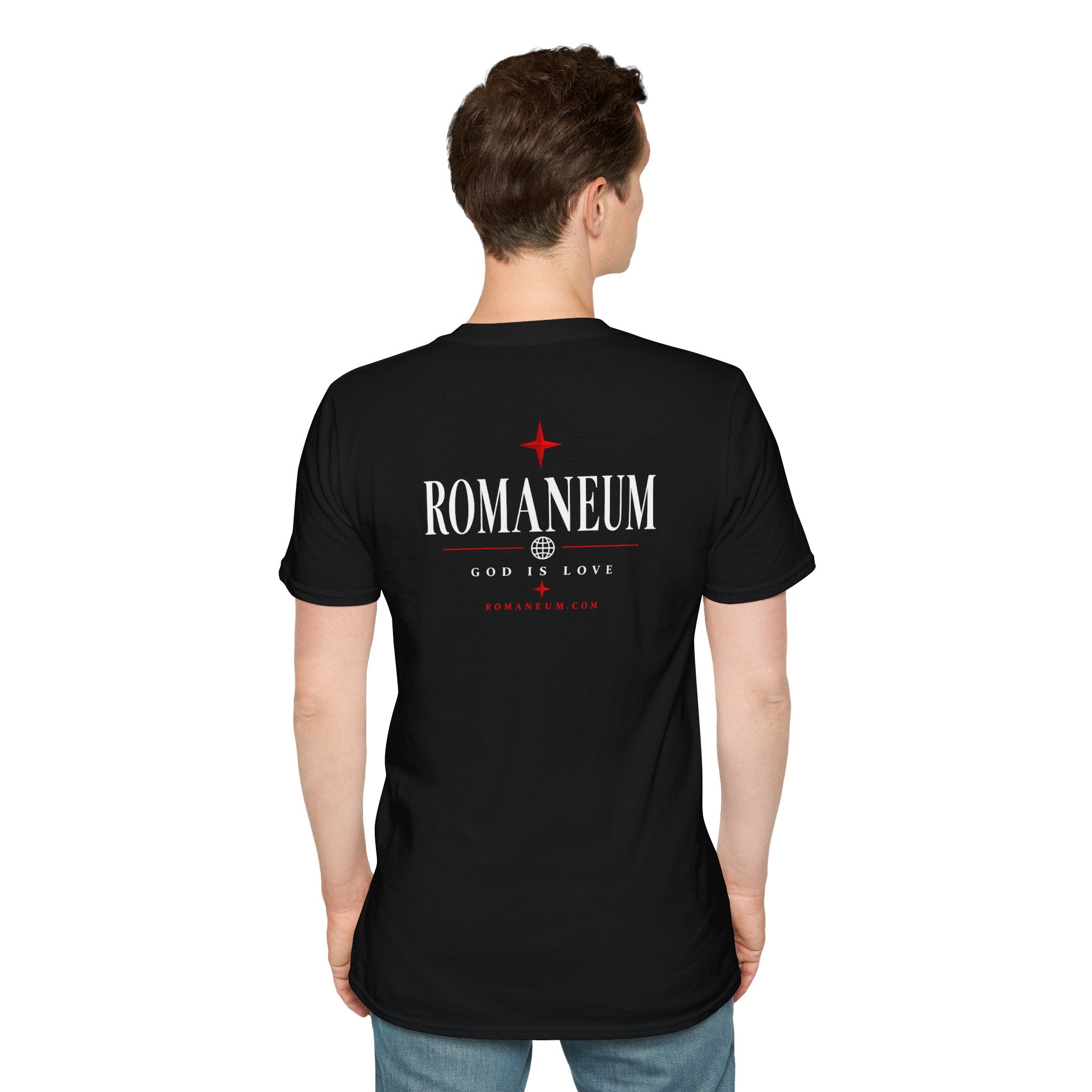 Amor/Roma 'ROMANEUM' Graphic T‑Shirt — 'AMOR' Reflection Design (God Is Love)