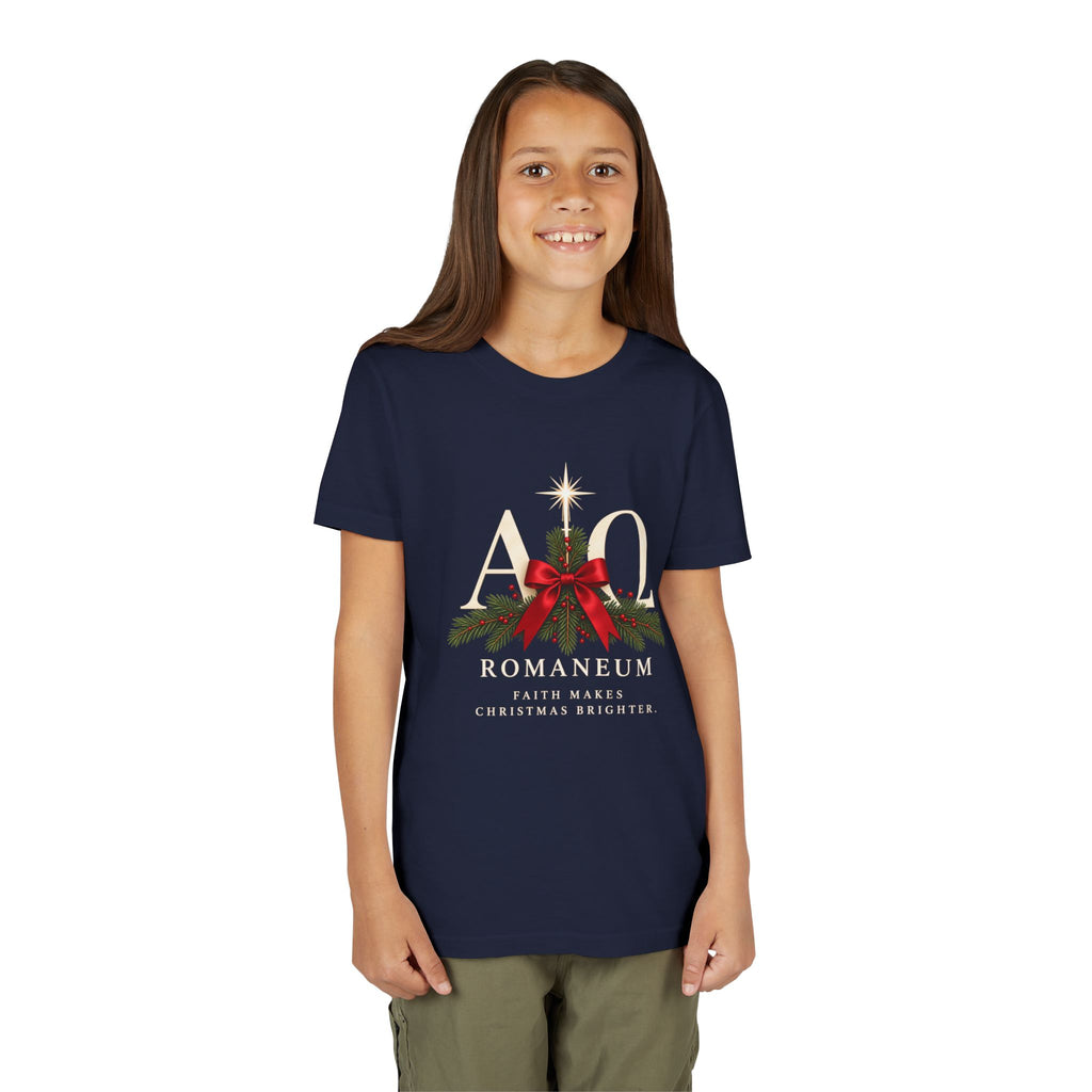 Youth Tee — Romaneum Alpha Omega Christmas Design