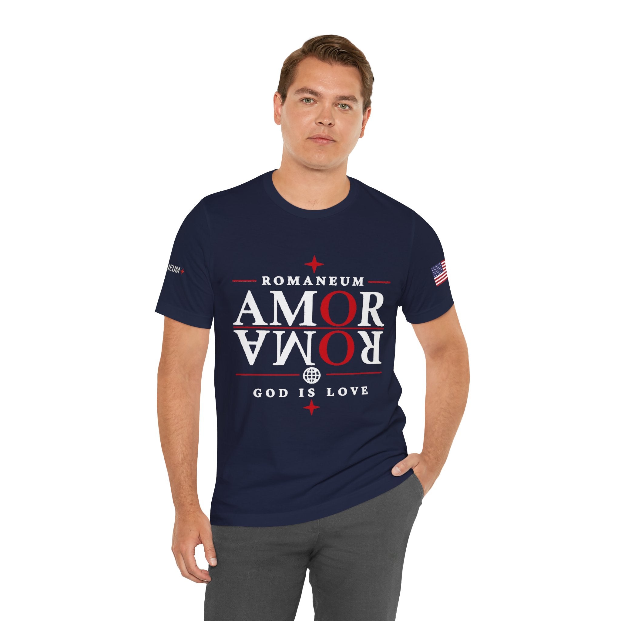 Romaneum 'AMOR/ROMA' God Is Love Graphic Tee